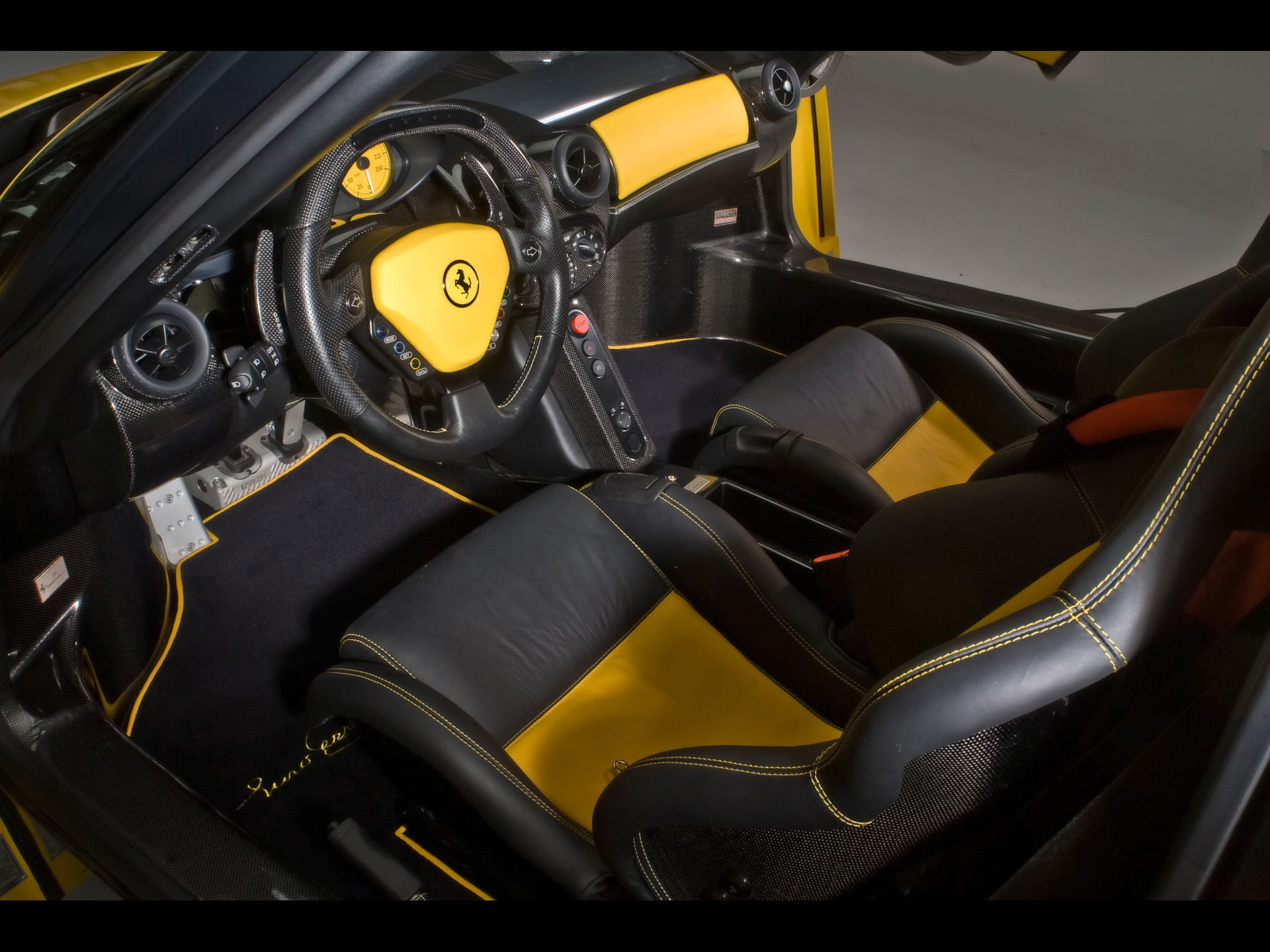 enzo, 1080P, edo competition, supercar, ferrari, interior, 2008, HD Wallpaper