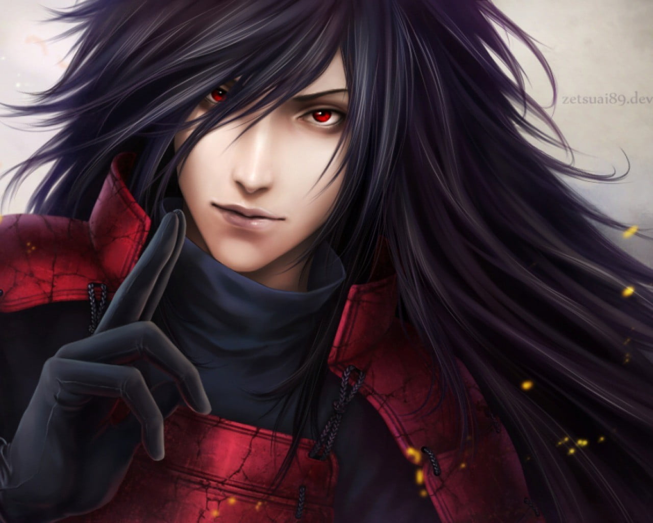 lifestyles, hairstyle, Uchiha Madara, 720P, women, beauty, young women, black, one person, indoors, adult, real people, long hair, fashion, make-up, red eyes, HD Wallpaper