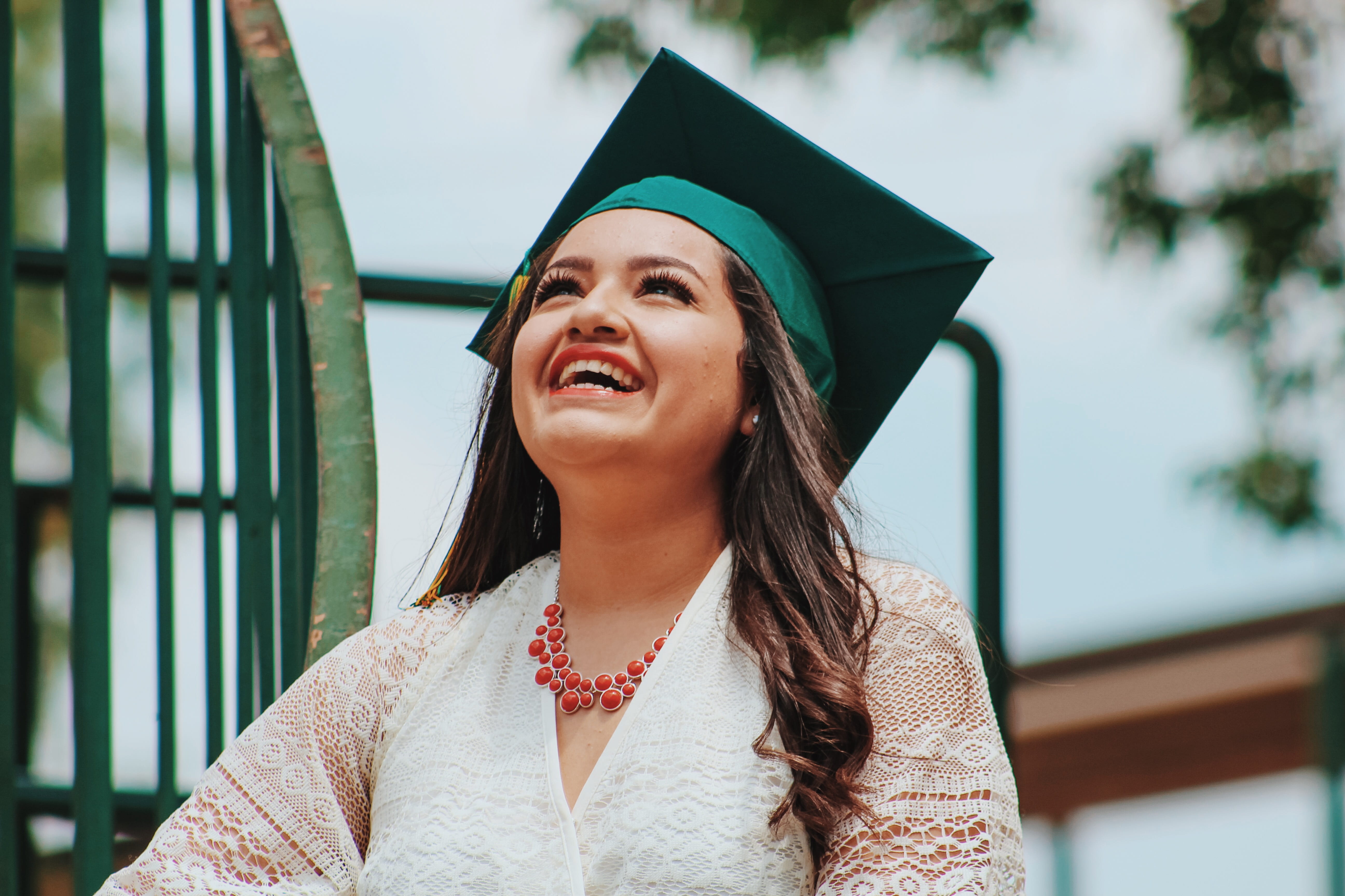 cheerful, young women, positive emotion, women, mortarboard, relieved, one person, celebration, female, lace, graduating, smiling, person, spiral, necklace, HD Wallpaper