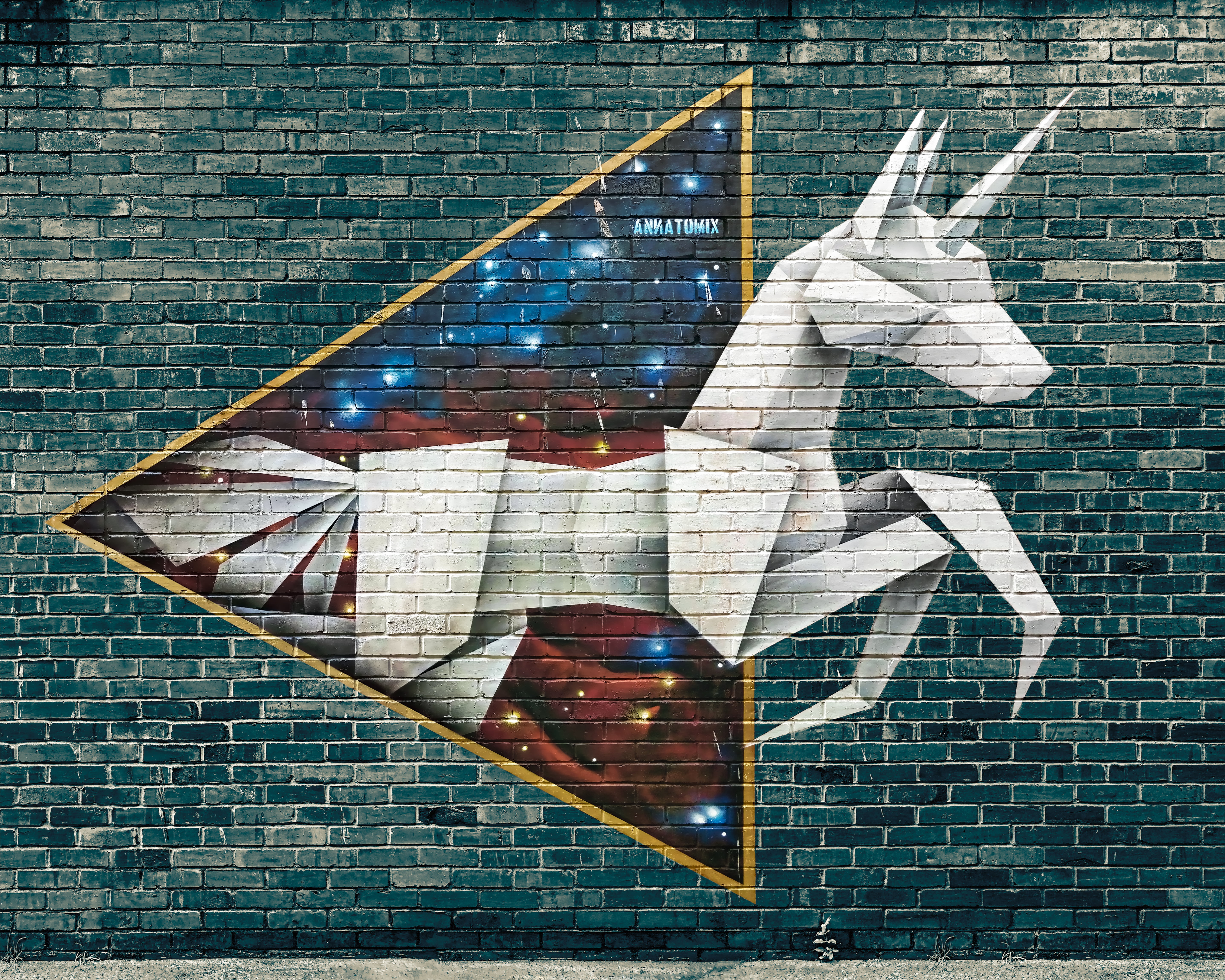 damaged, day, brick, 5K, outdoors, white, art and craft, creativity, no people, graffiti, people, symbol, shape, unicorn, blue, pattern, street art, close-up, HD Wallpaper