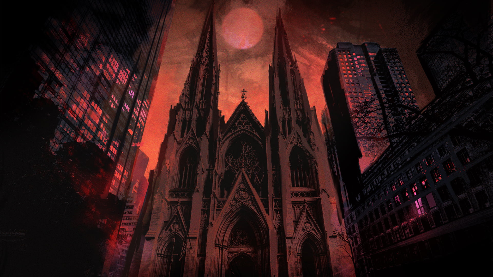 cathedral, 1080P, New York City, Coteries of New York, Vampire: The Masquerade, church, HD Wallpaper