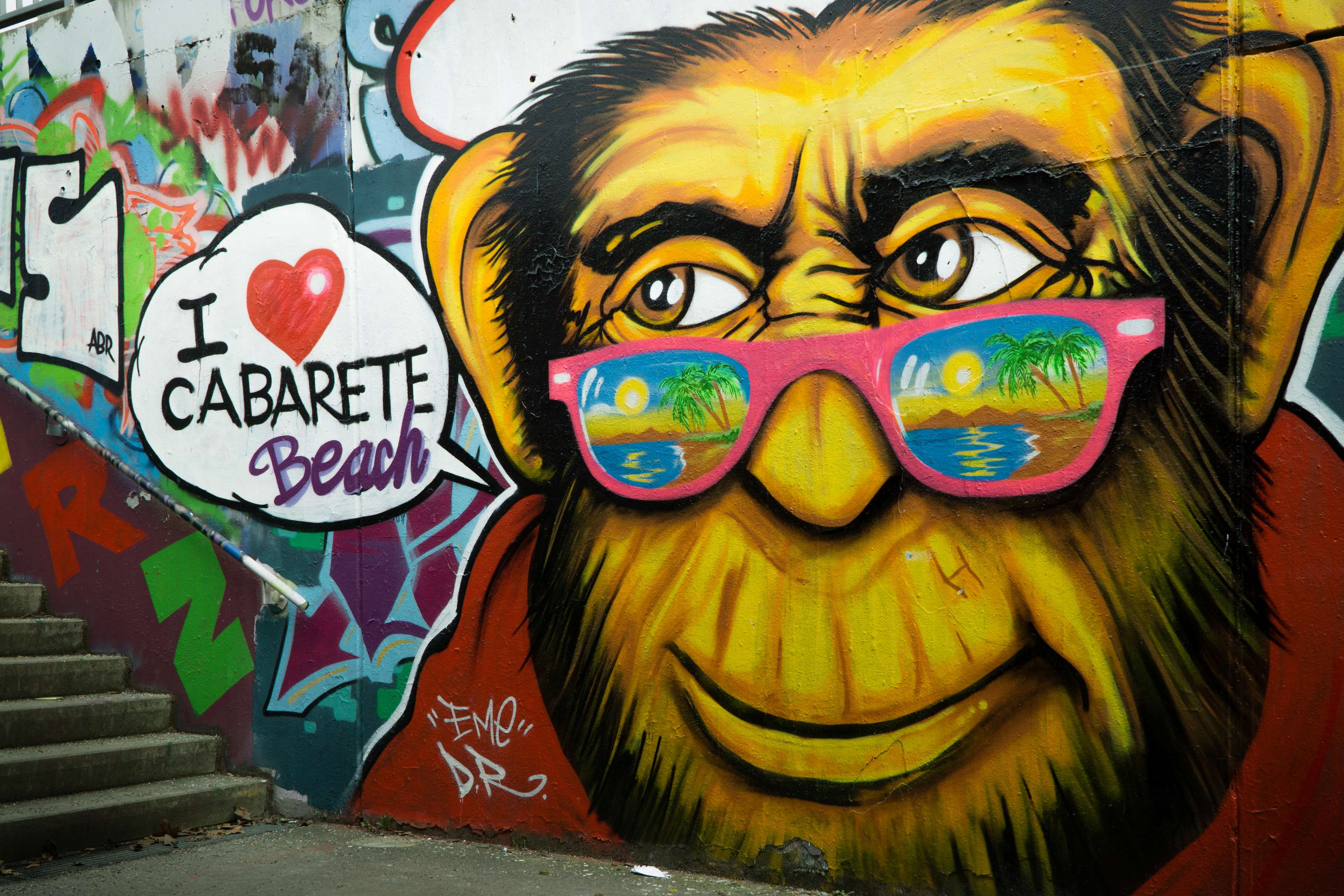 graffiti, color, painting, communication, paint, colourful, representation, 4K, artistic, monkey, street art, multi colored, colorful, architecture, mural, HD Wallpaper