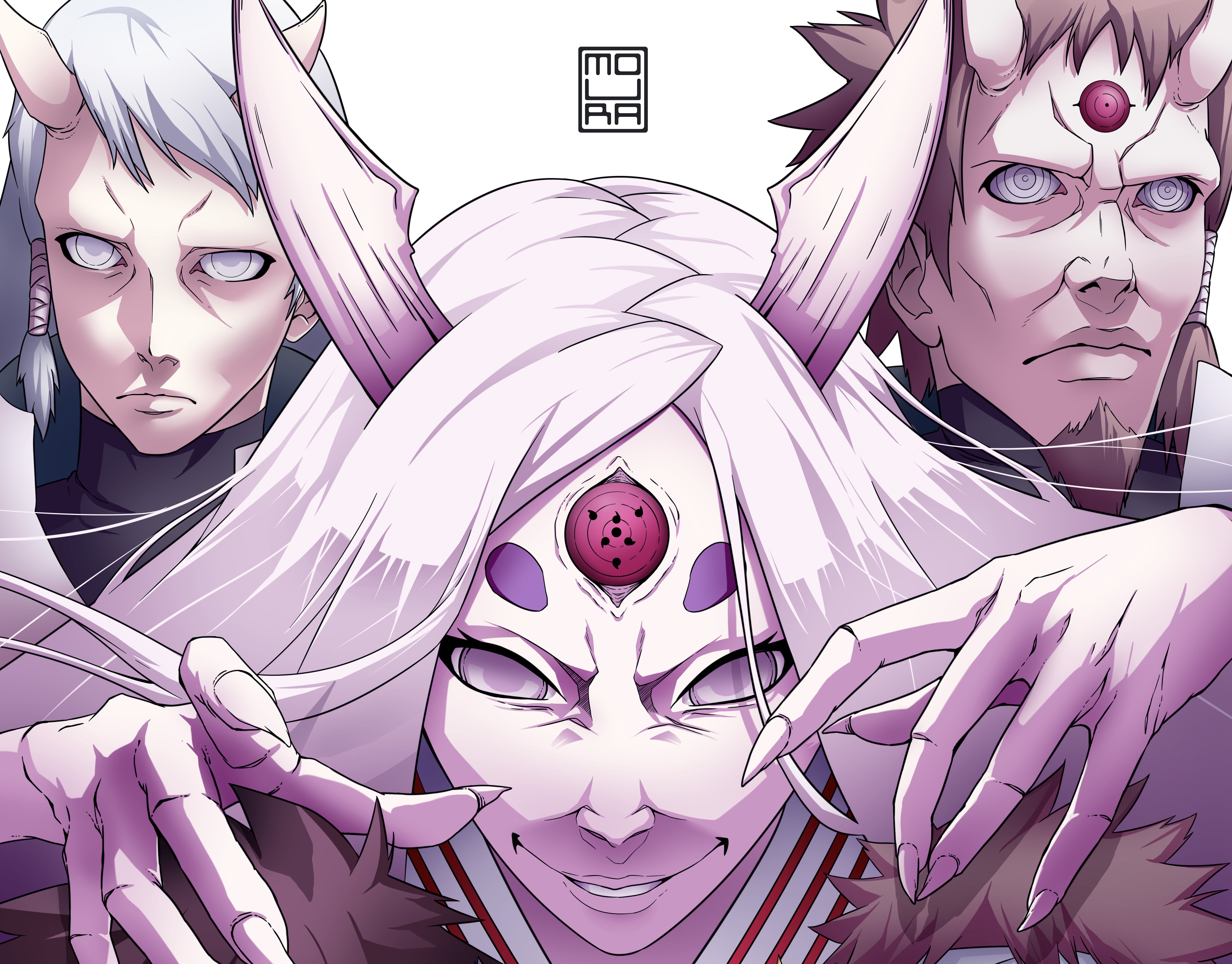 4K, Kaguya Ōtsutsuki, Hagoromo Ōtsutsuki, Naruto, Hamura Ōtsutsuki, HD Wallpaper