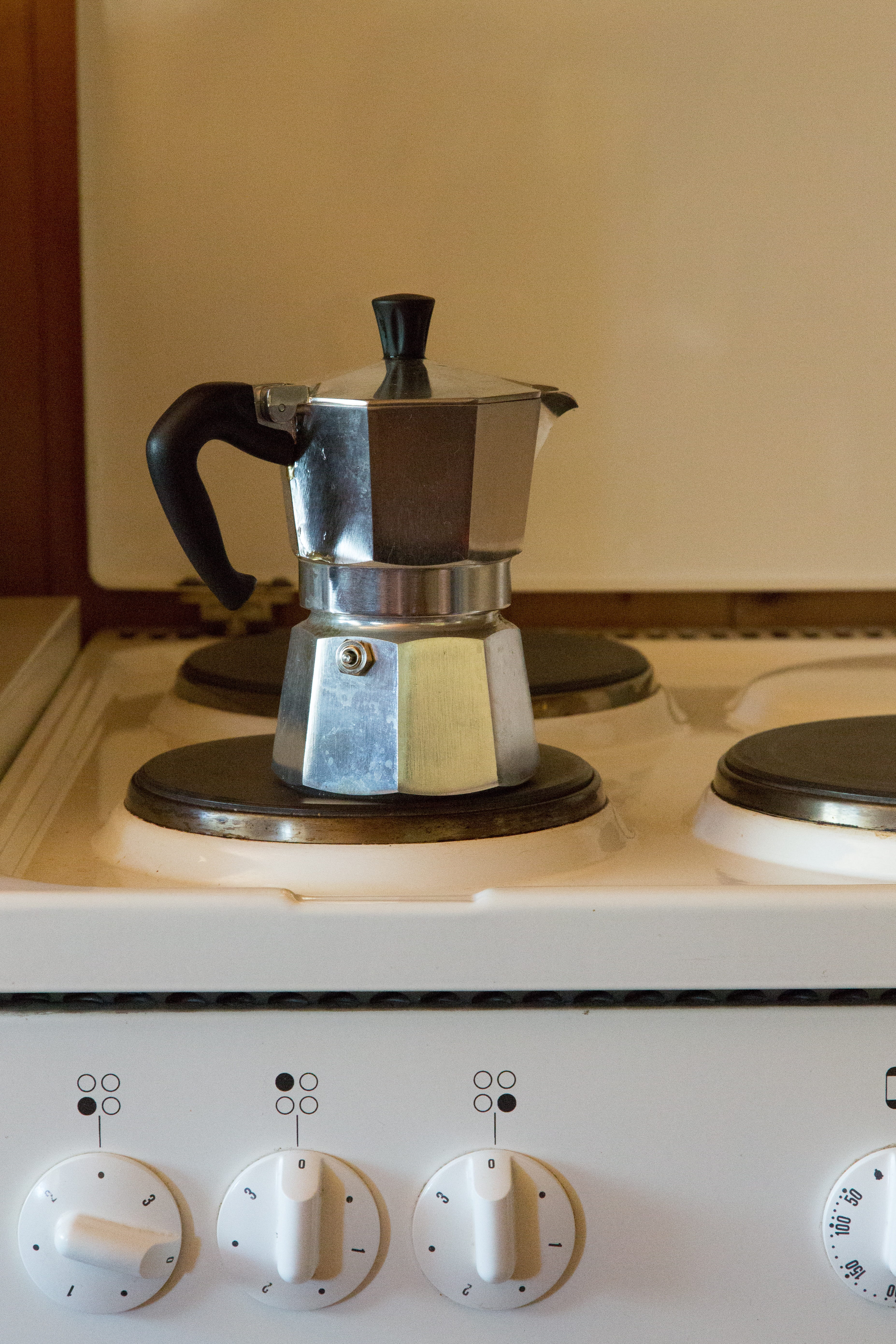 home interior, espresso maker, gas stove burner, stainless Steel, formerly, cooking, Espresso, household equipment, metal, kettle, preparation, close-up, Phone HD Wallpaper