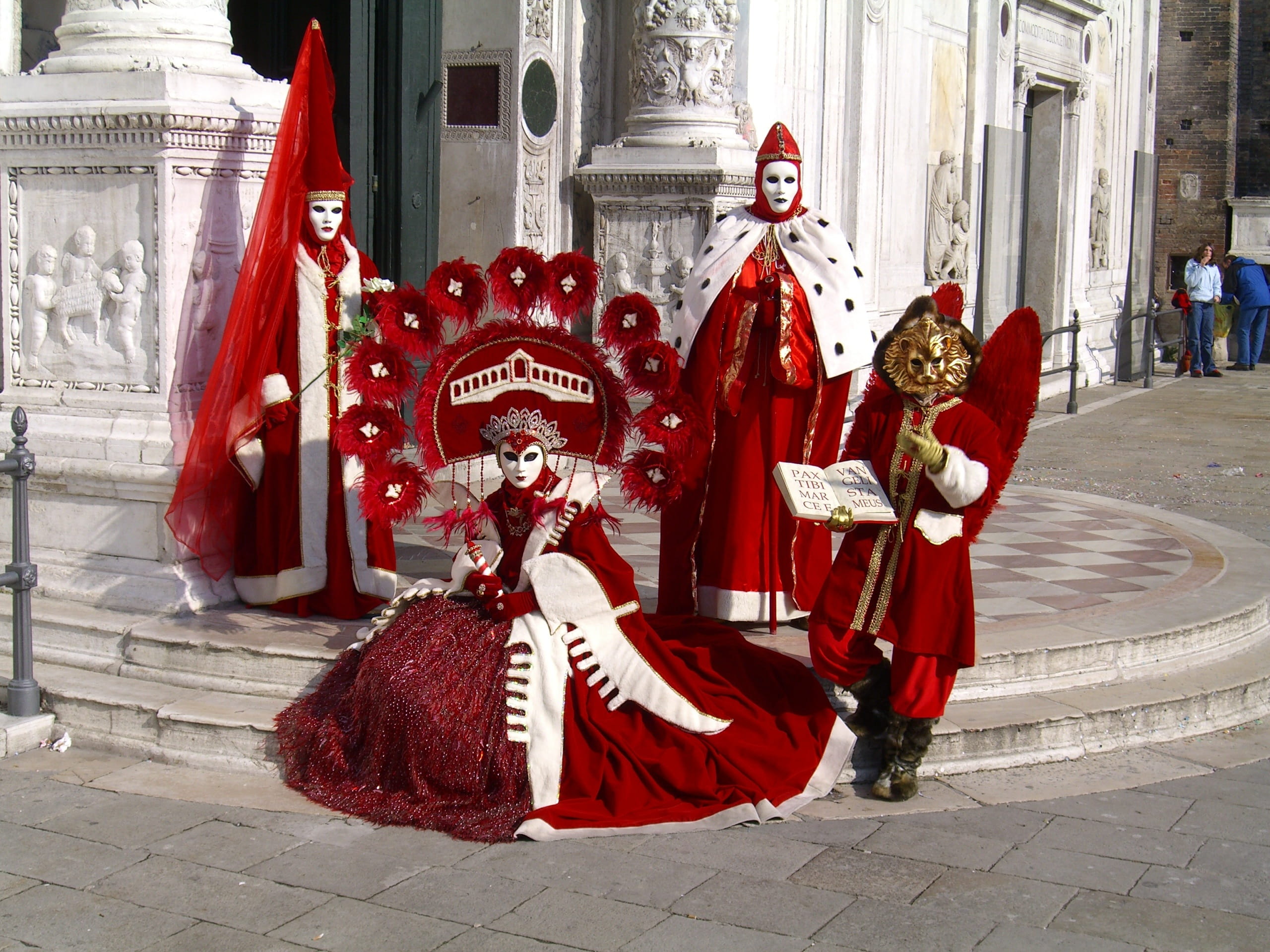 built structure, the past, people, event, day, building exterior, art and craft, dancing, Masquerade, celebration, Venice, red, arts culture and entertainment, HD Wallpaper