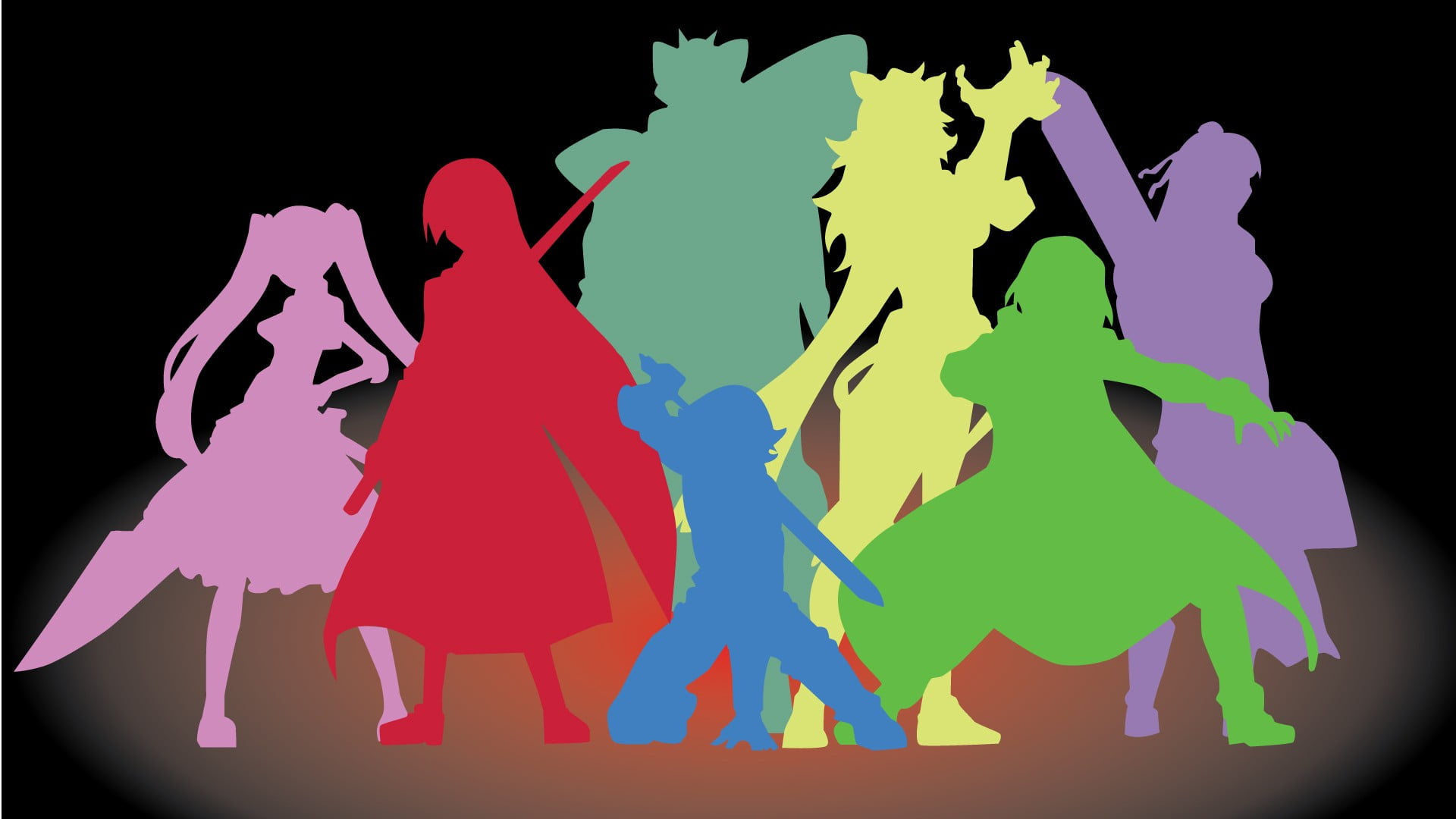 silhouette, character, indoors, multicolored, art and craft, Sheele, standing, studio shot, animated, Akame ga Kill!, full length, human representation, HD Wallpaper