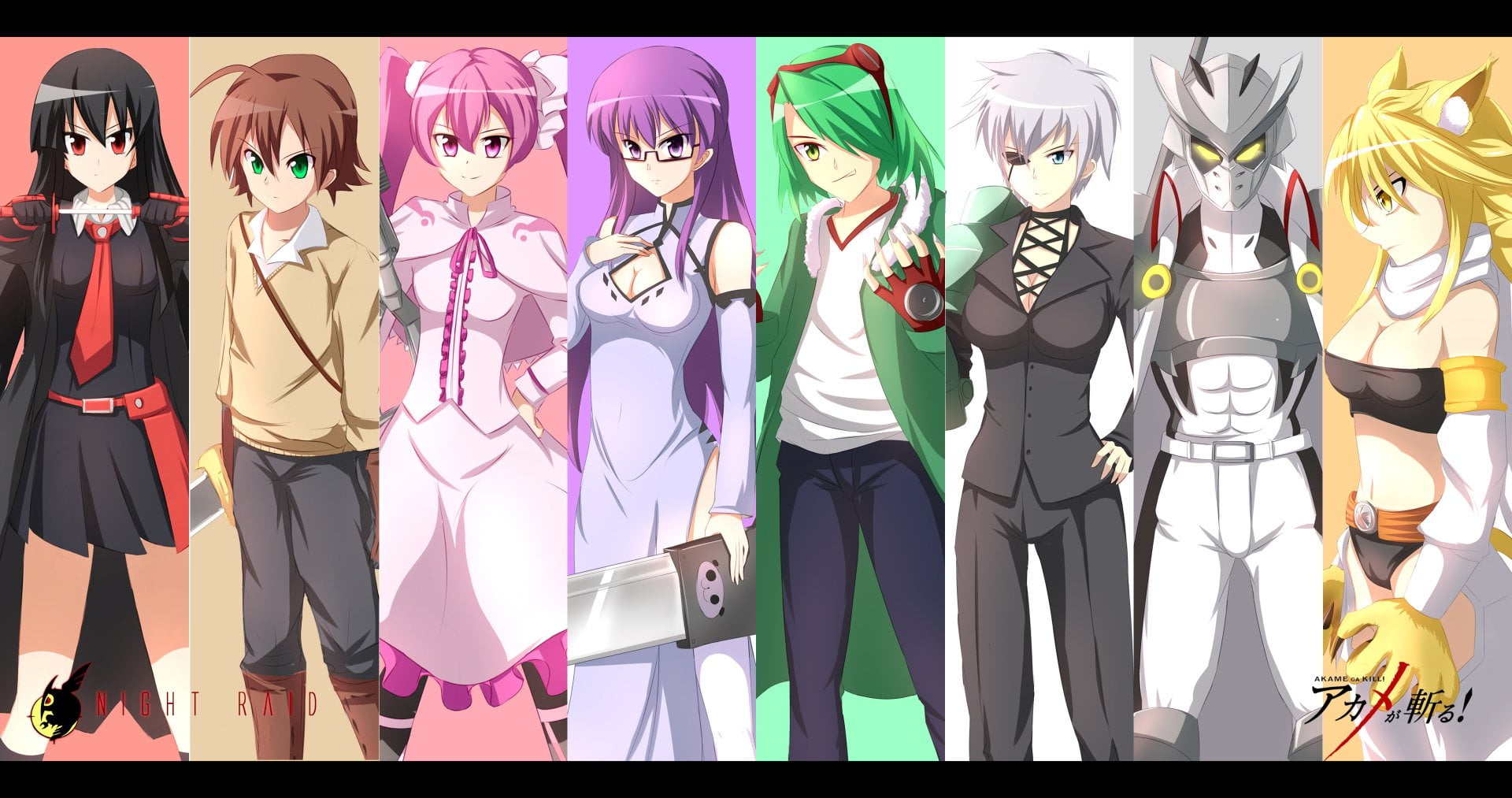 people, Anime, indoors, standing, human representation, auto post production filter, Akame (Akame Ga Kill!), 1080P, clothing, Najenda (Akame Ga Kill!), HD Wallpaper
