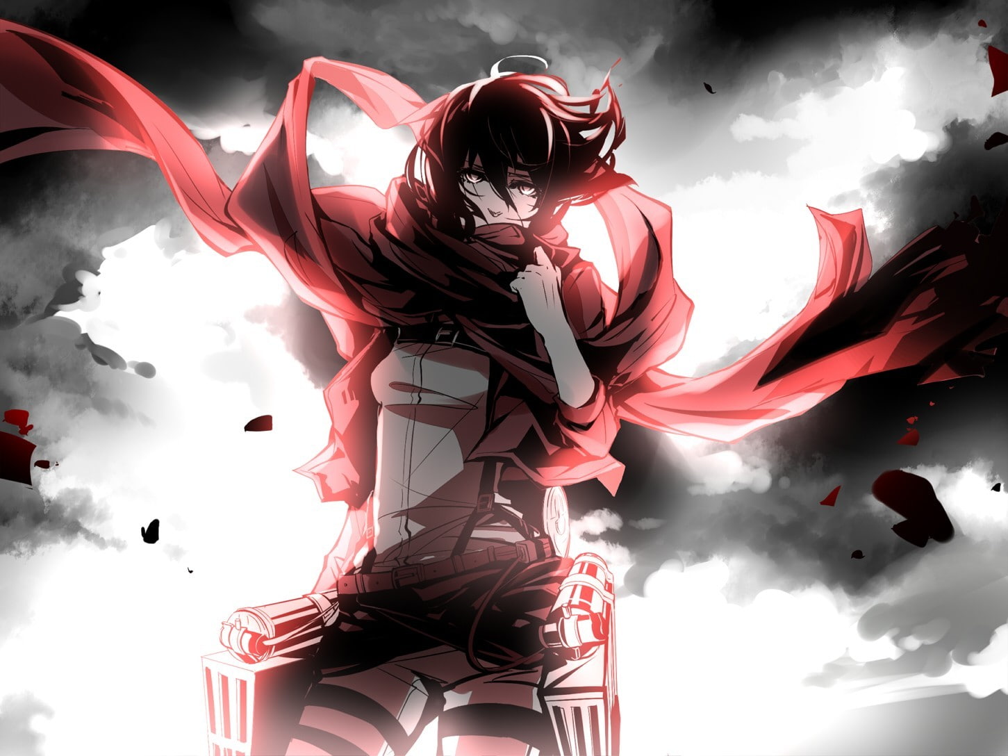 scarf, 720P, Mikasa Ackerman, Shingeki no Kyojin, HD Wallpaper