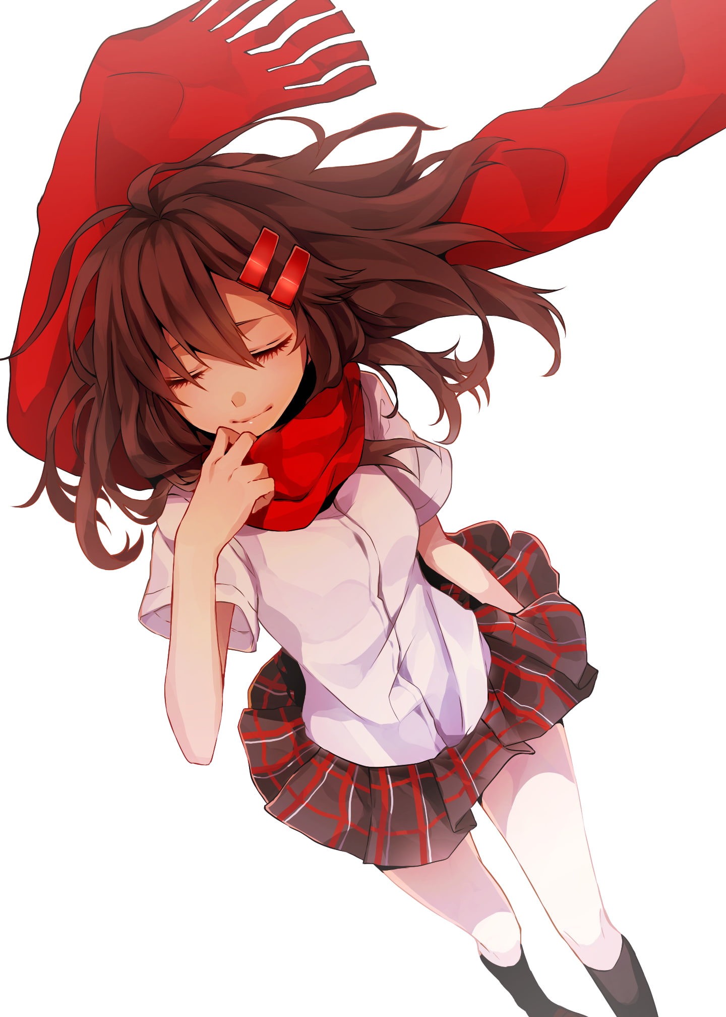 skirt, anime, Kagerou Project, Tateyama Ayano, 1080P, brunette, white shirt, Phone HD Wallpaper