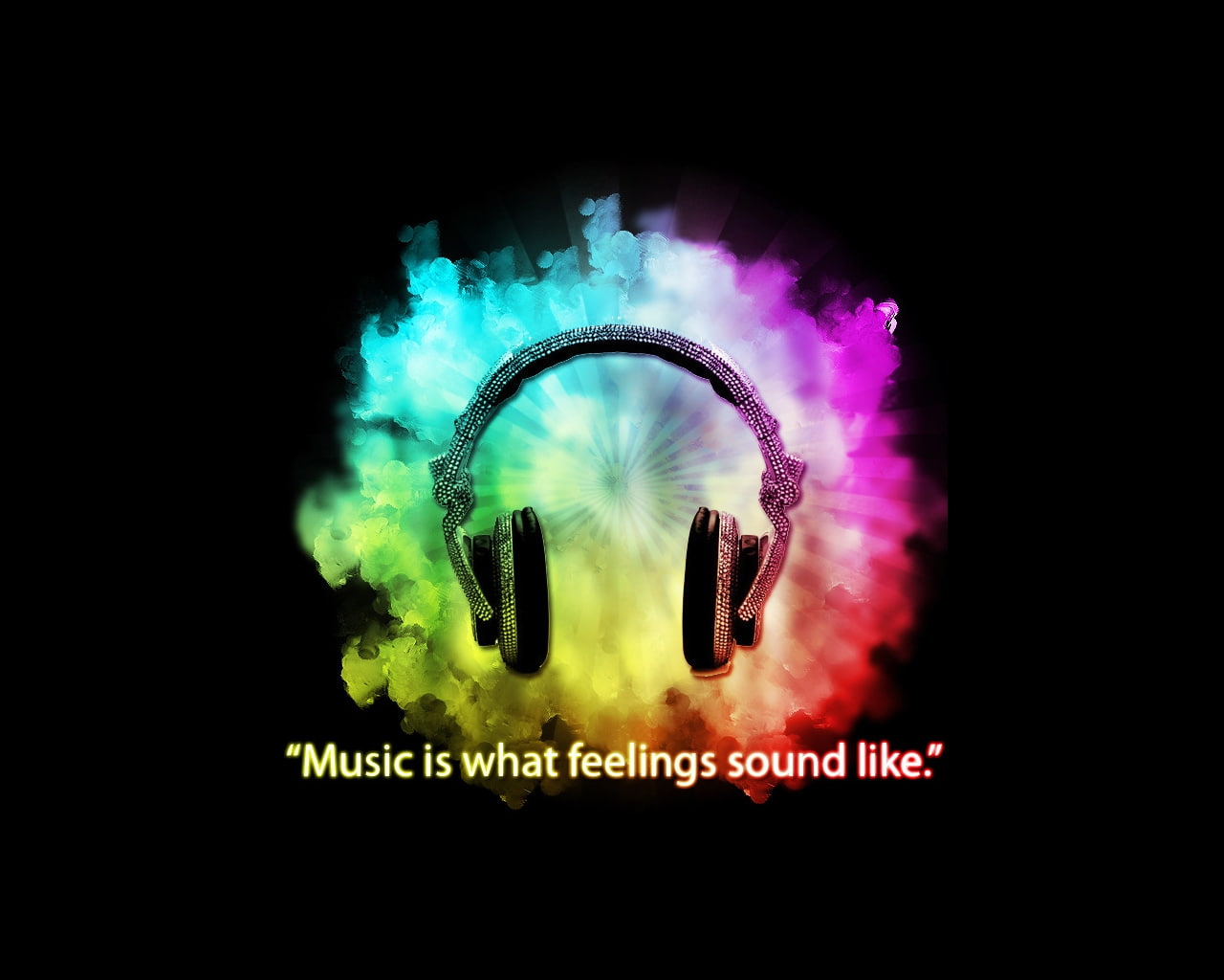 720P, rainbows, Music, art, x, hd, entertainment, headphones, HD Wallpaper