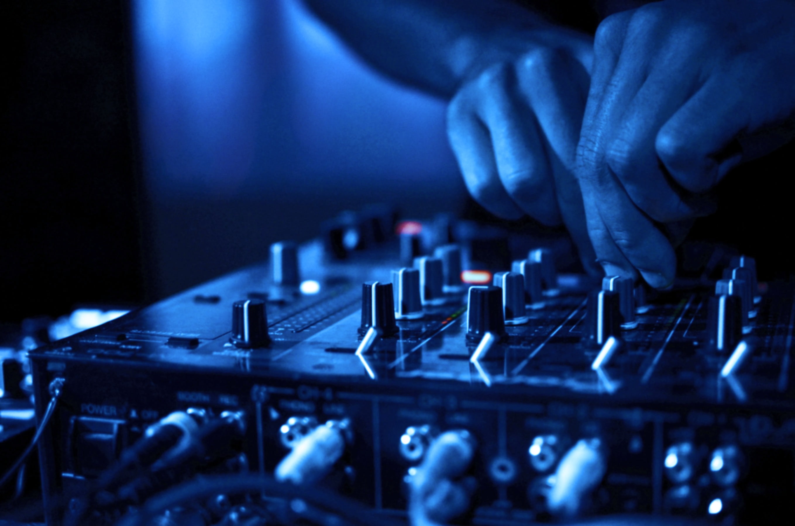 2K, sound mixer, indoors, arts culture and entertainment, mixing, club dj, sound recording equipment, control, blue, human body part, audio equipment, HD Wallpaper