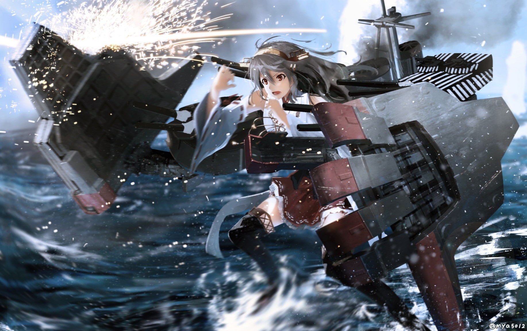 searching, underwater, one person, indoors, nature, day, young adult, Kantai Collection, uniform, anime, young women, women, digital composite, glass - material, HD Wallpaper