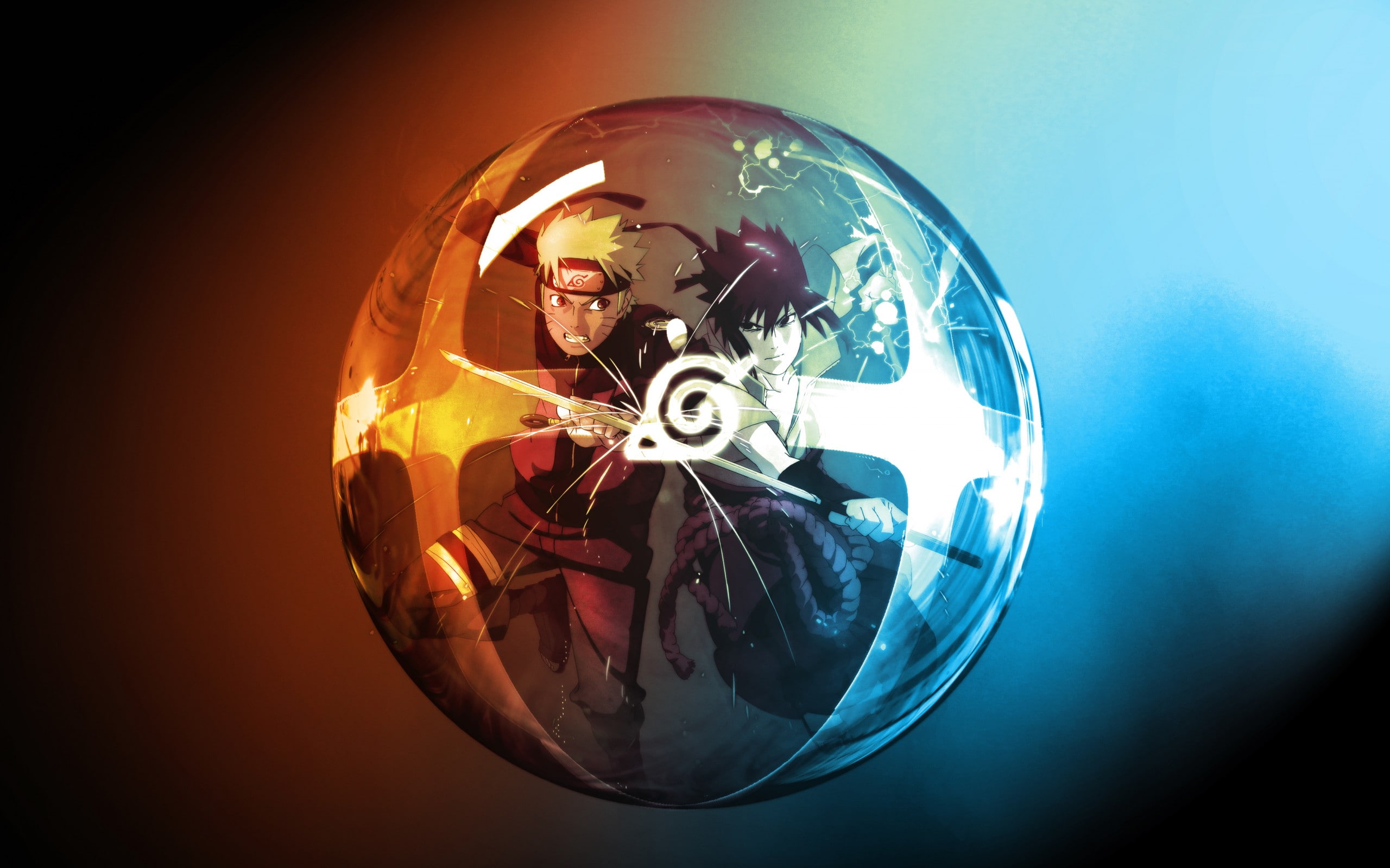 uchiha, konoha, sasuke, sign, ball, 2K, naruto, uzumaki, katana, HD Wallpaper