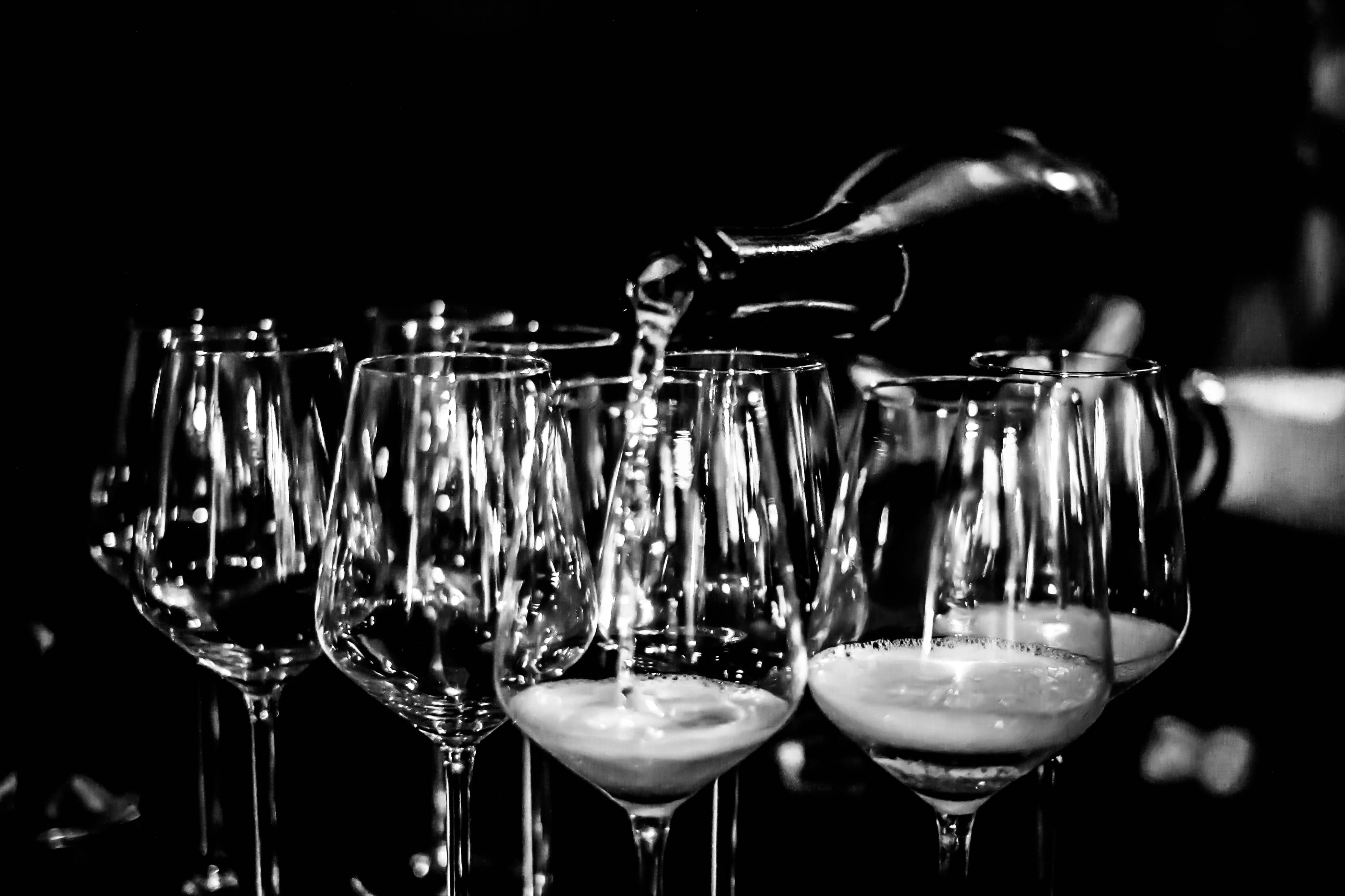 refreshment, close-up, drinking glass, transparent, wine, new year, glass - material, drink, nightlife, pesaro, household equipment, champagne, food and drink, HD Wallpaper