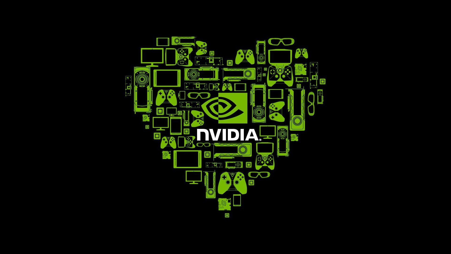 Nvidia, Hearts, Controllers, 1080P, HD Wallpaper