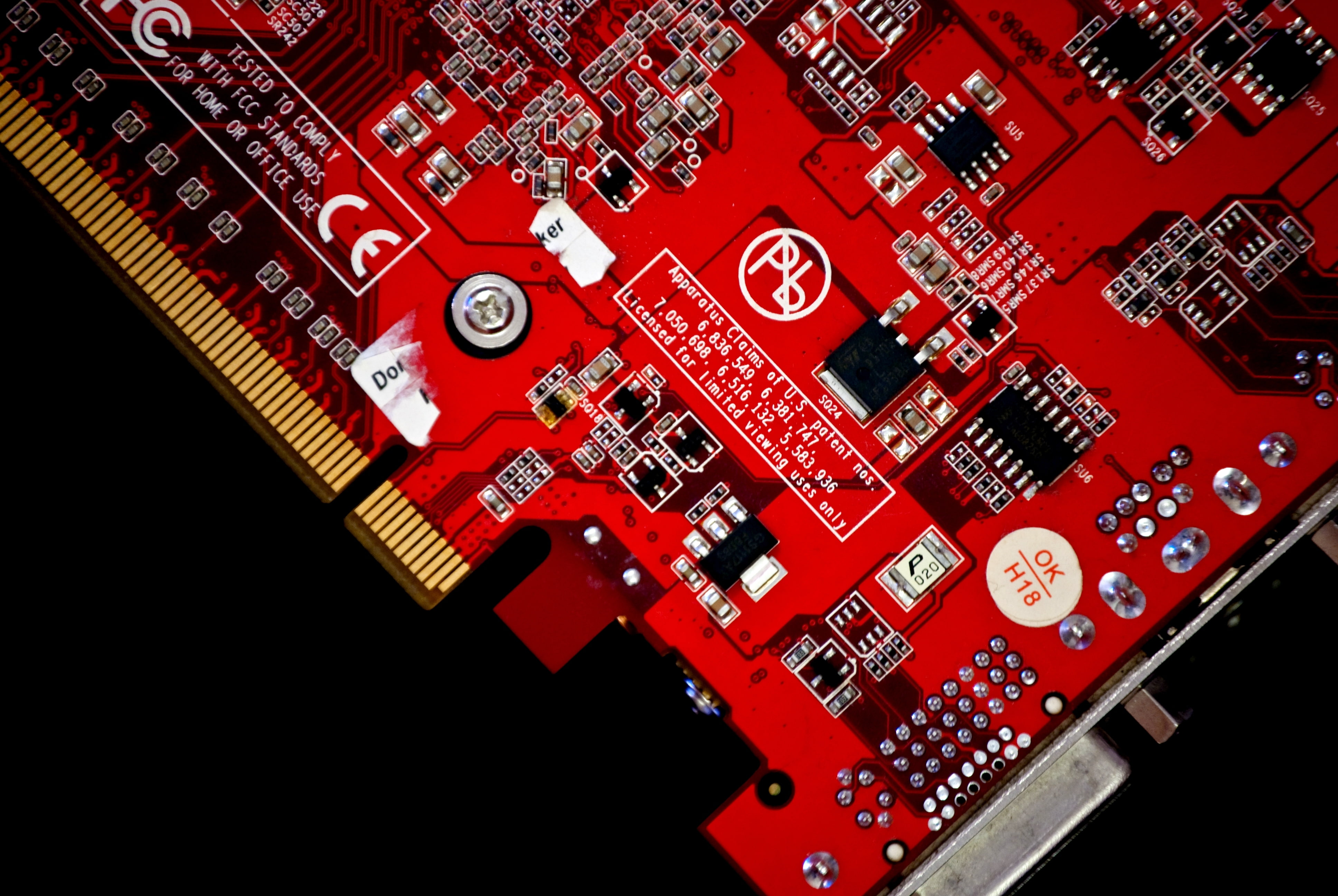 figures, designation, ATI, letters, 4K, chip, red, fee, background, video card, marking, track, HD Wallpaper