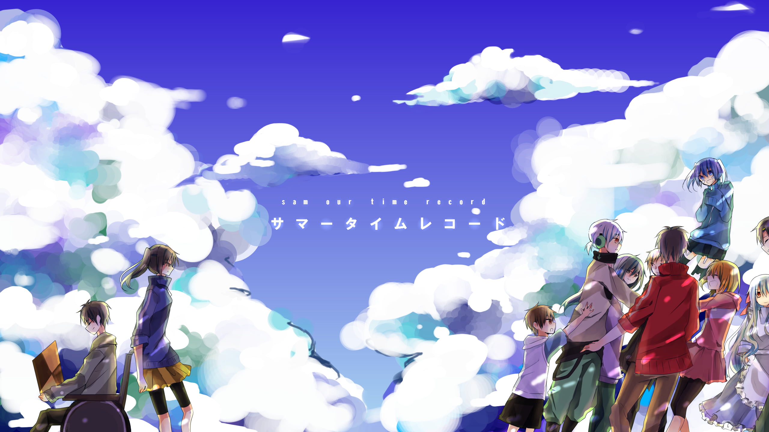 large group of people, men, real people, arts culture and entertainment, anime girls, outdoors, adult, 2K, cloud - sky, lifestyles, fun, Kagerou Project, HD Wallpaper