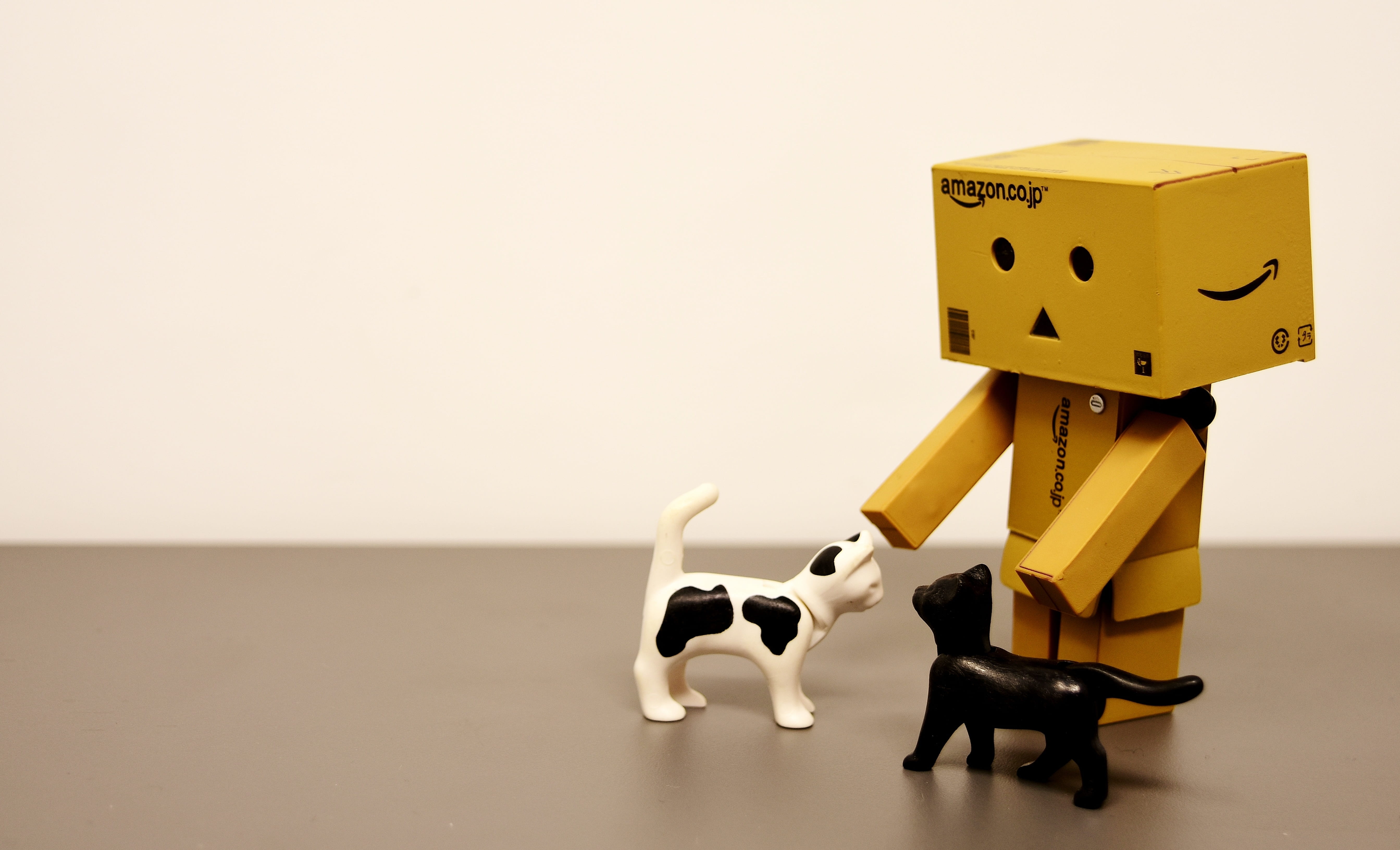 wood - material, danbo, domestic animals, playing, mammal, representation, deco, toy, no people, still life, cats, cat, yellow, copy space, decoration, HD Wallpaper