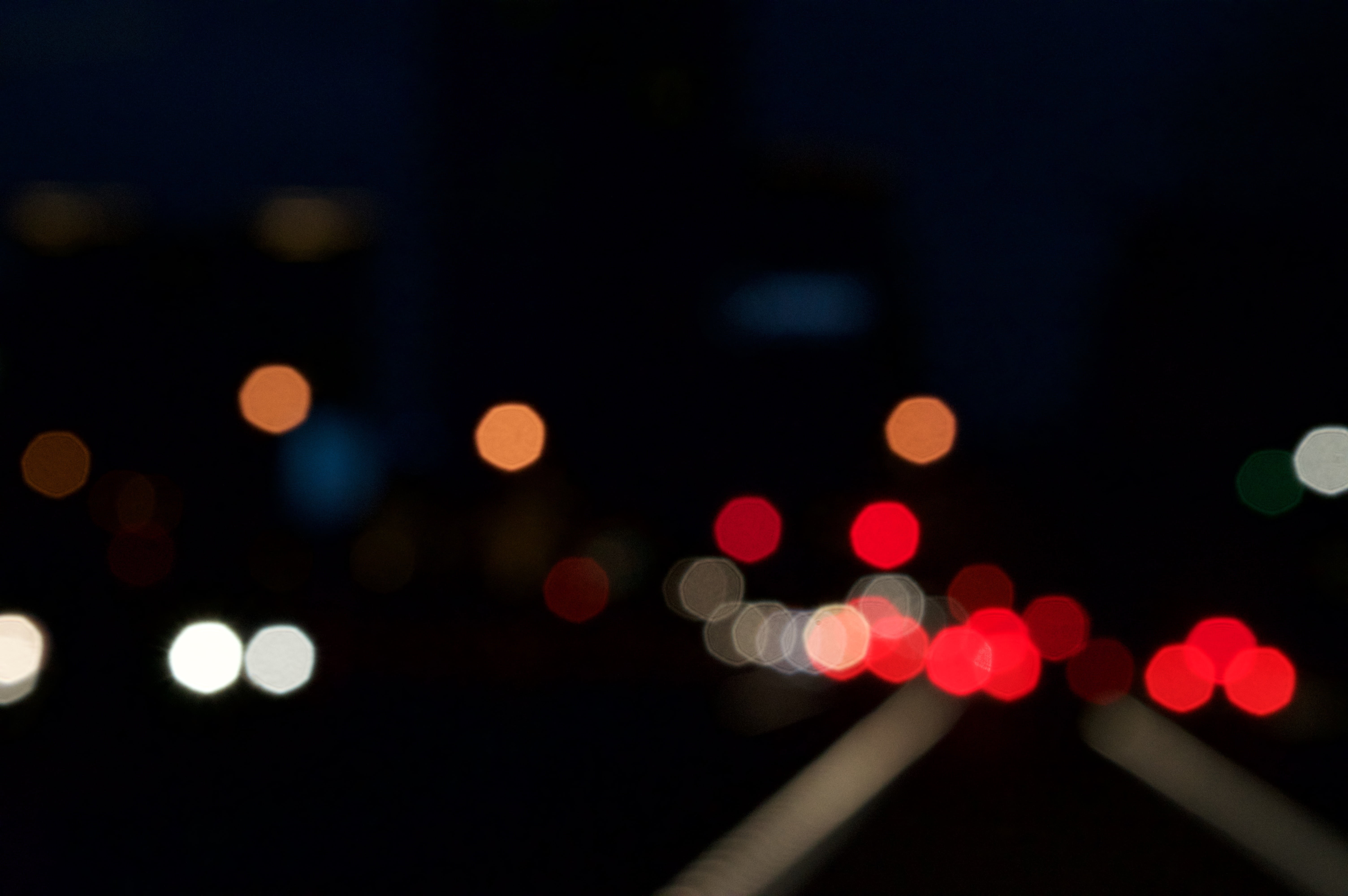 lighting equipment, nightlife, multi colored, light, bokeh, disco lights, street, orange, black background, defocused, 5K, street light, abstract, pattern, HD Wallpaper