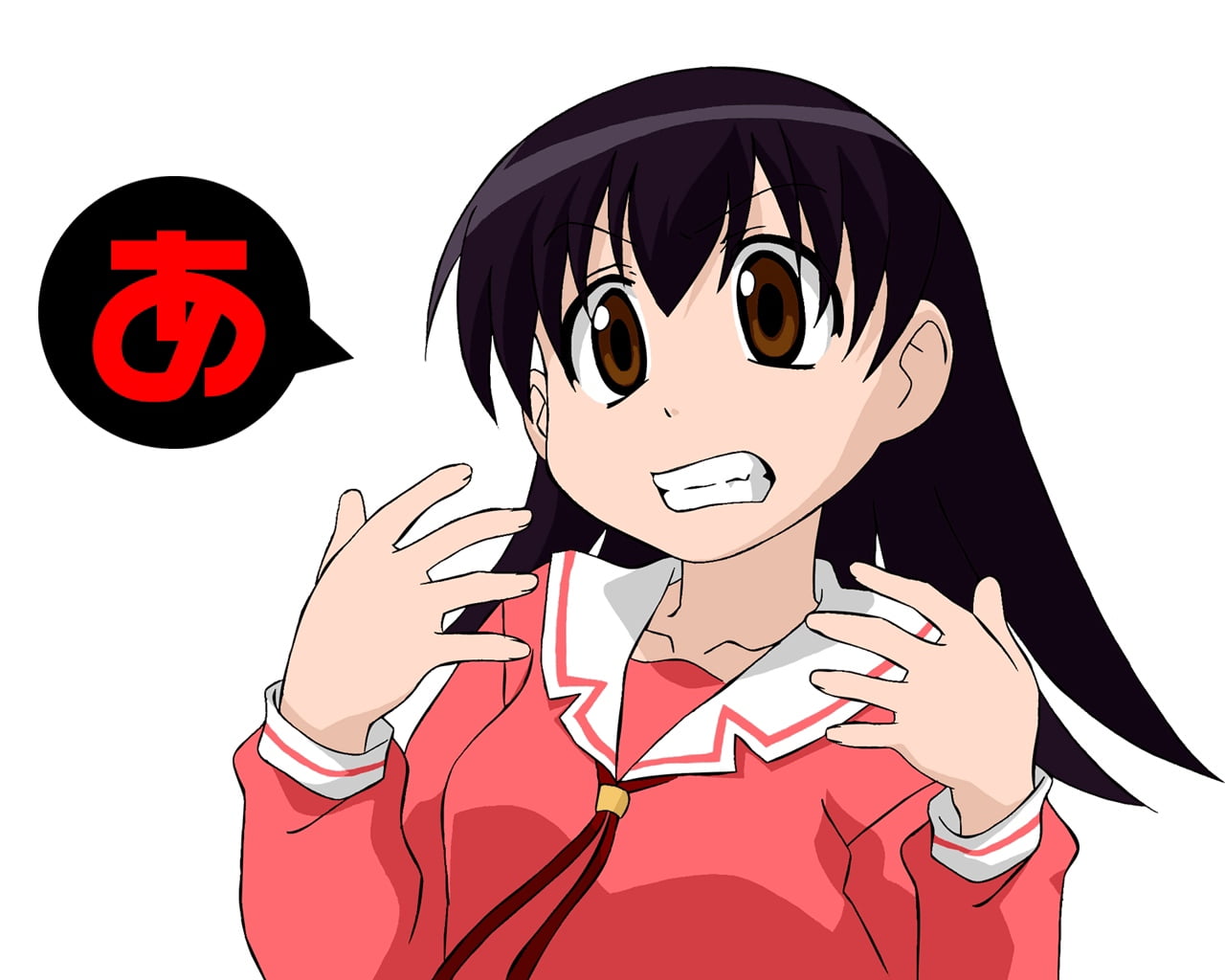 girl, white background, woman, males, communication, teenage boys, azumanga daioh, takino tomo, text, one person, emotions, haired, casual clothing, HD Wallpaper