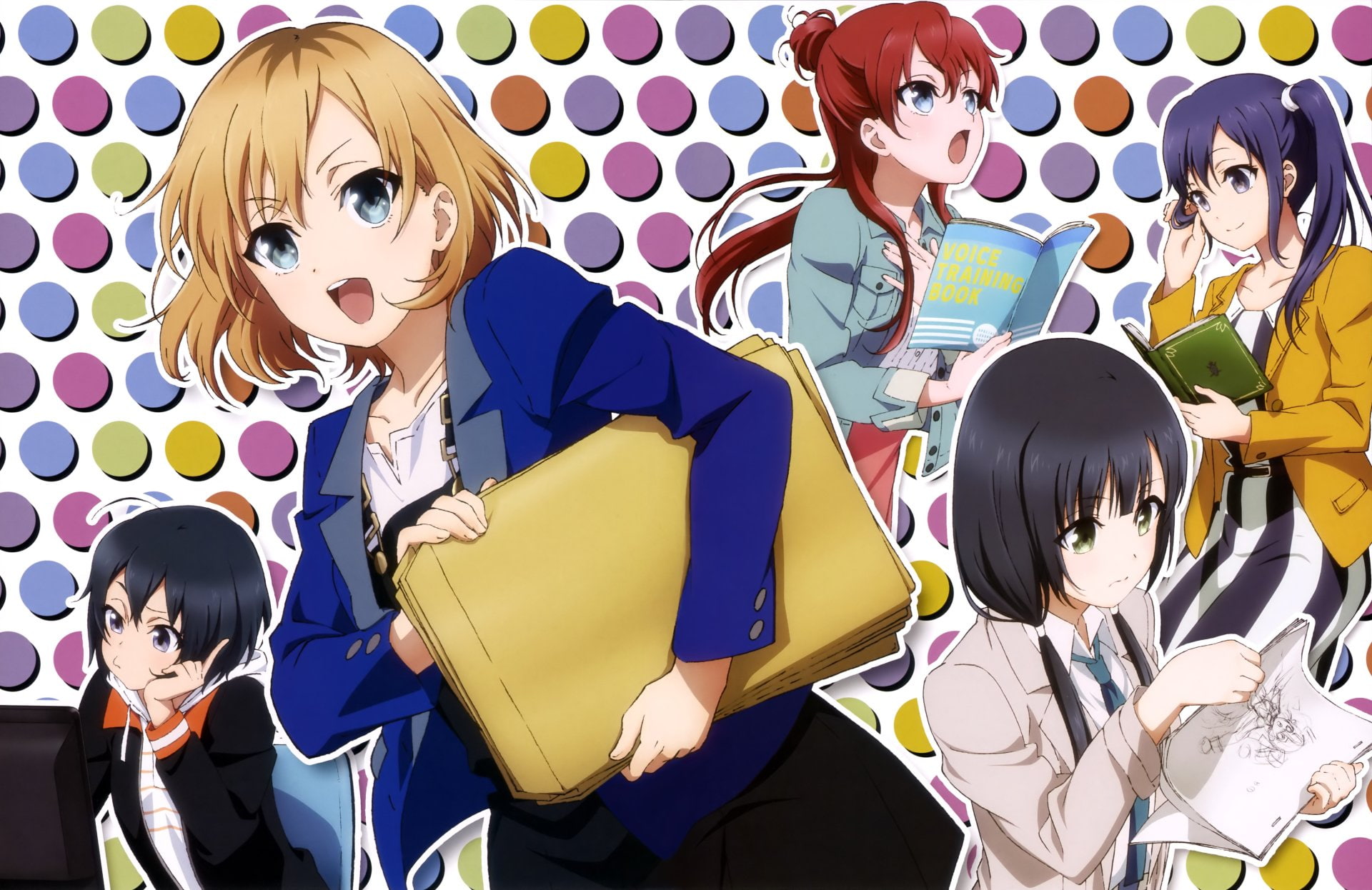 Shizuka Sakaki, Midori Imai, 1080P, Shirobako, Ema Yasuhara, Misa Toudou, Aoi Miyamori, Anime, HD Wallpaper