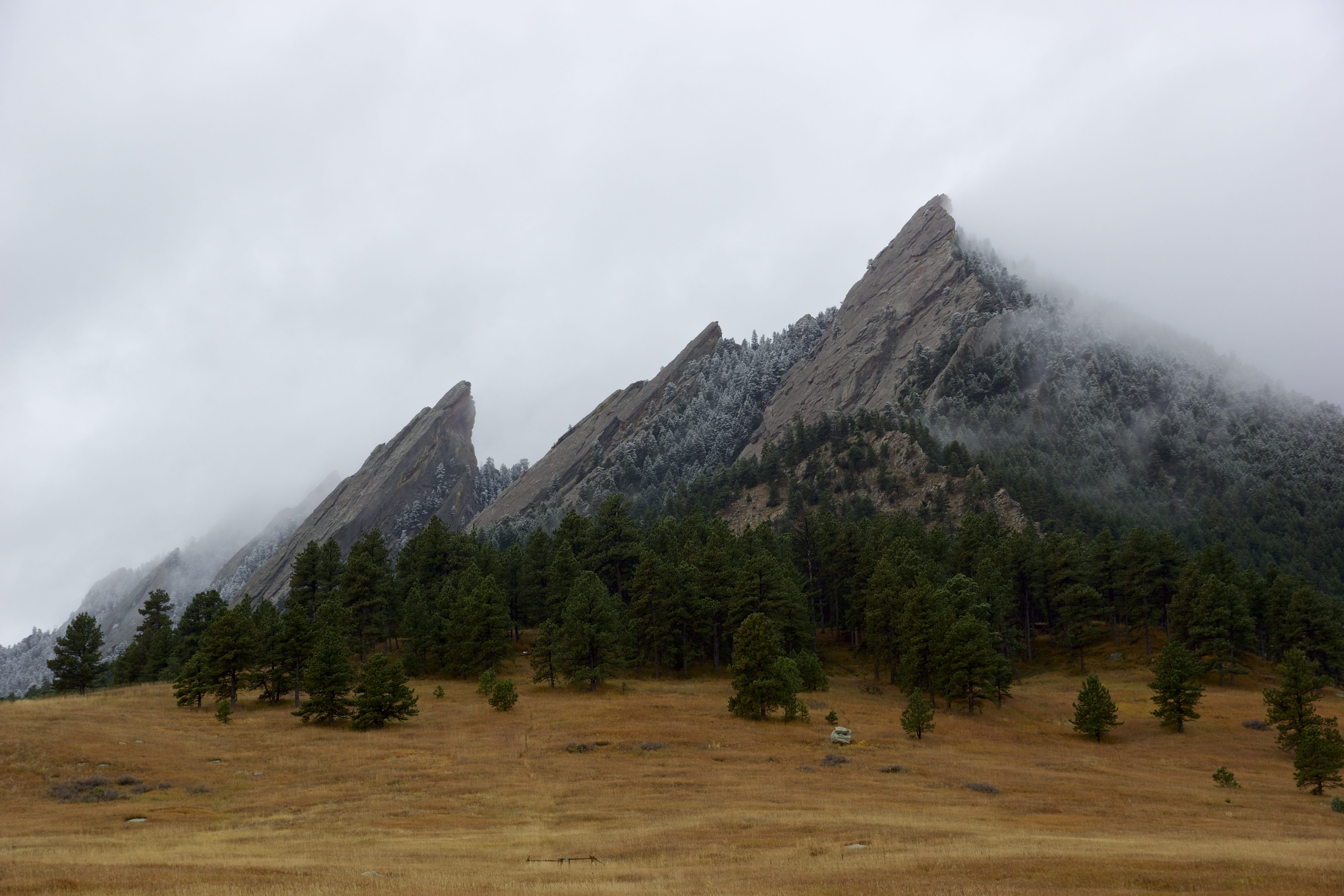 fog, plant, no people, misty, mountains, mountain, land, sky, tree, outdoors, beauty in nature, colorado, environment, formation, idyllic, day, mountain peak, HD Wallpaper