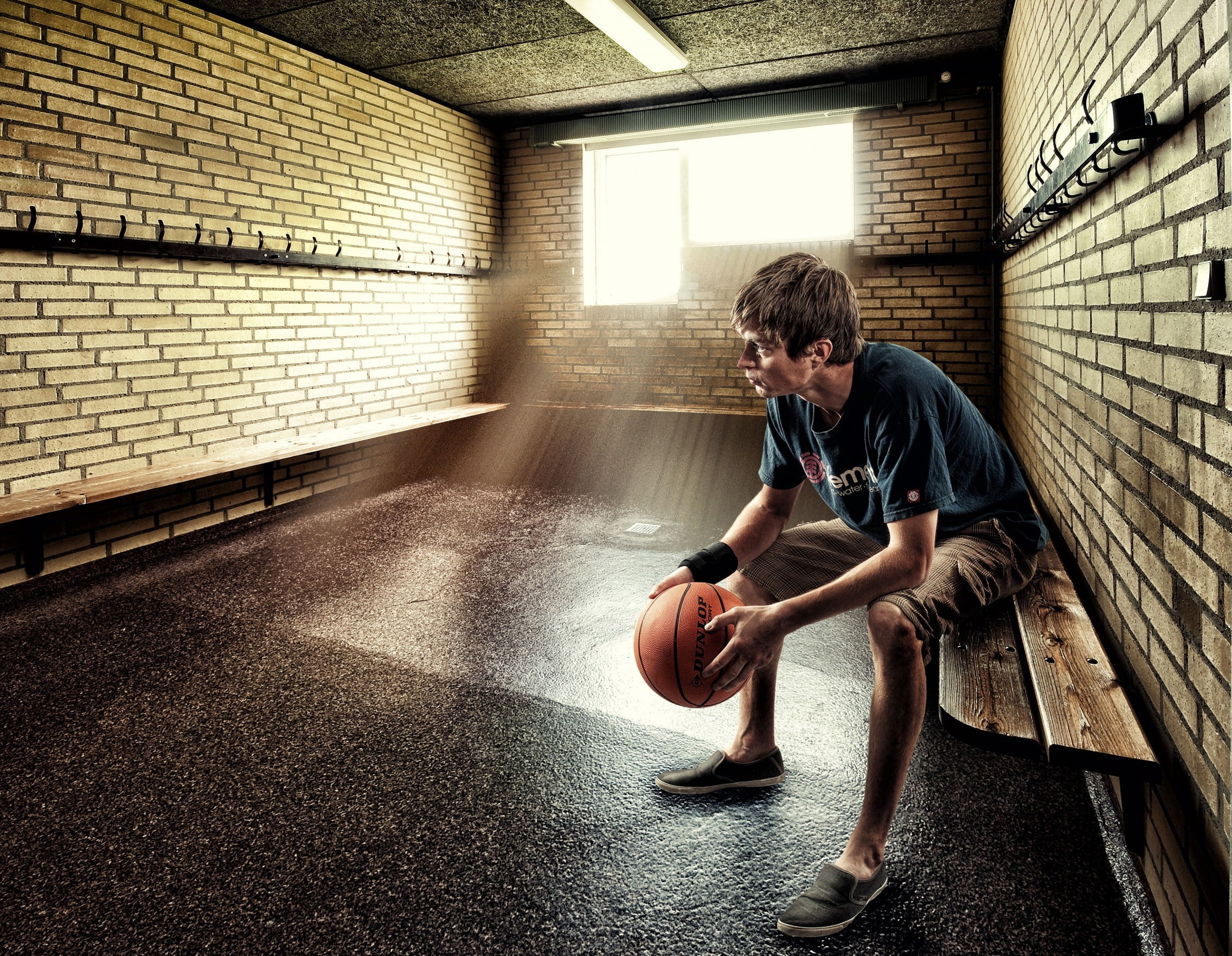 1080P, before the game, locker room, the ball, athlete, HD Wallpaper