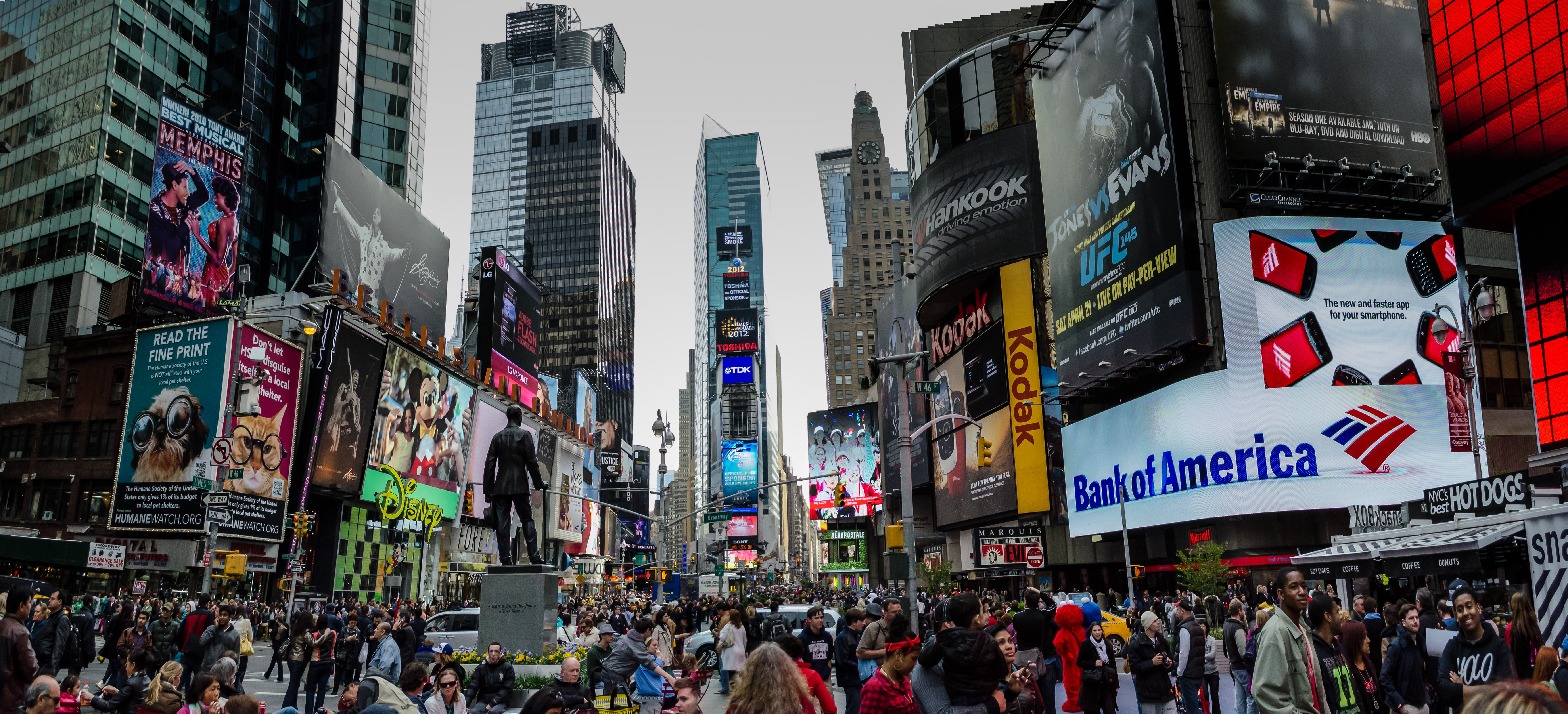 crowd, square, times, traffic, people, city, usa, 5K, york, cities, HD Wallpaper