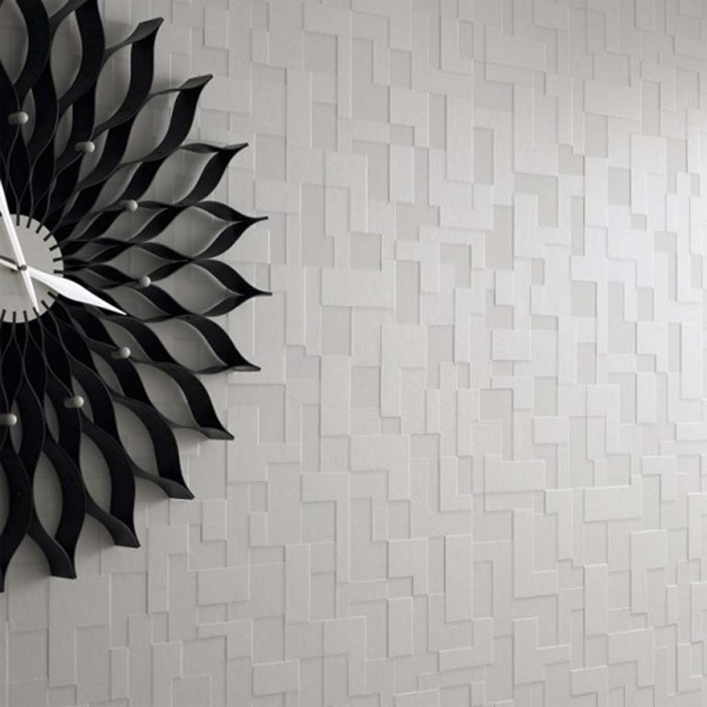 white wall, flower shape, clock, black, wall, shape, modern, black clock, white pointers, flower, pointers, design, white, 480P, Phone HD Wallpaper