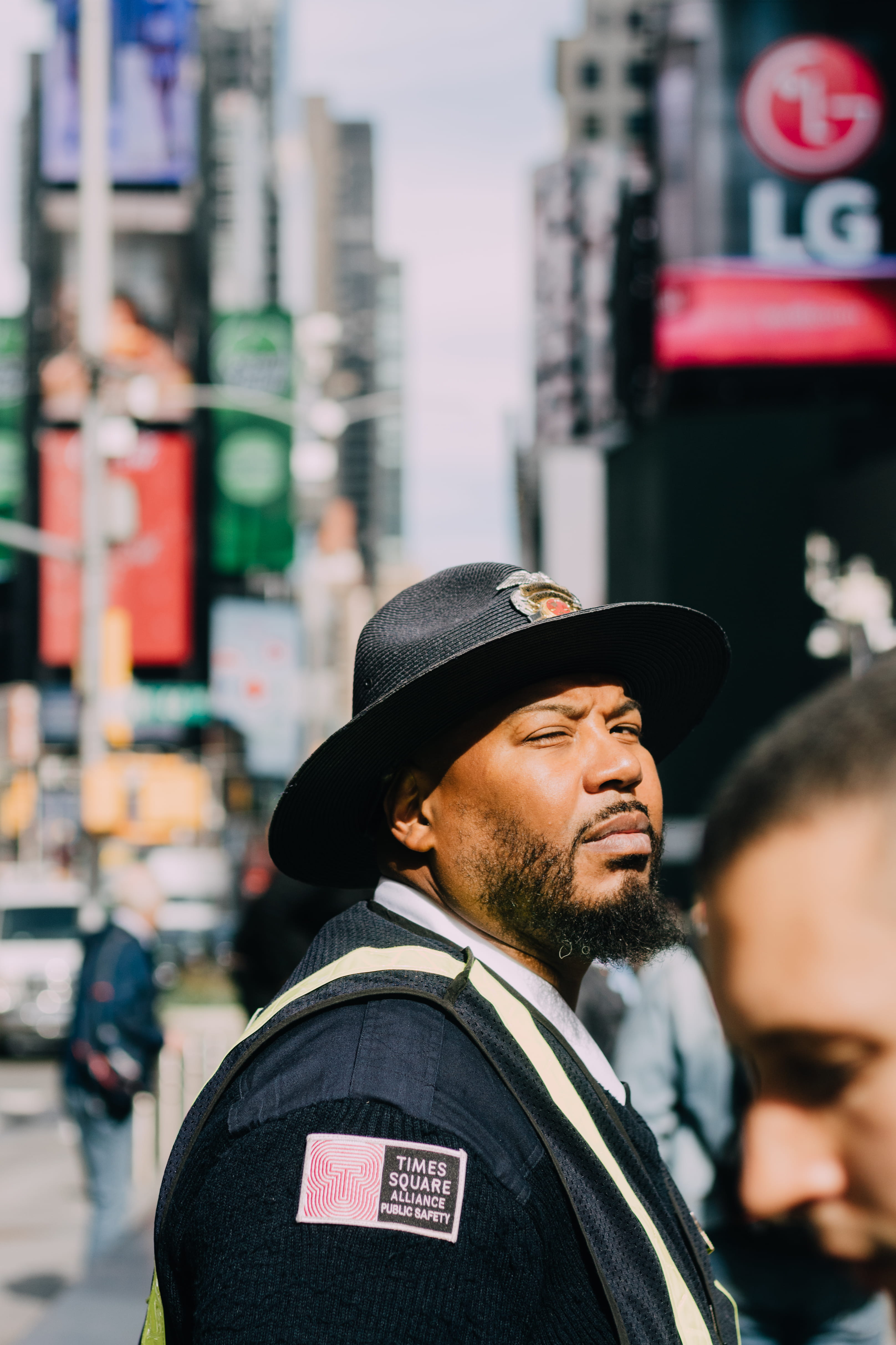 one person, clothing, black, newyork, nyc, face, life, mid adult, human, fashion, candid, beard, real people, timessquare, building exterior, wearing, street, Phone HD Wallpaper