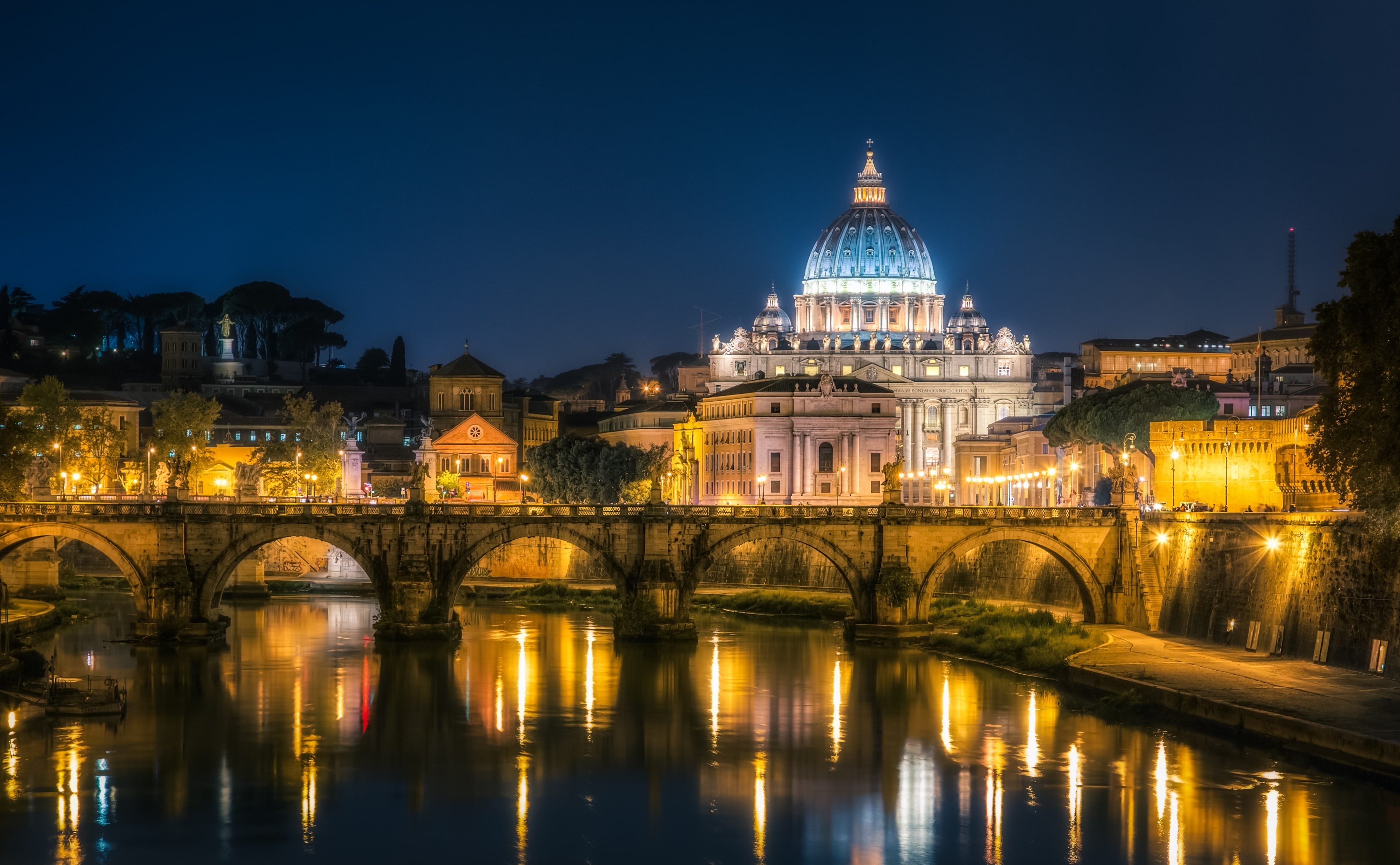 rome, stpeters, building, canon, Italy, nature, Church, government, travel destinations, temple, Europe, Cathedral, architecture, bridge - man made structure, HD Wallpaper