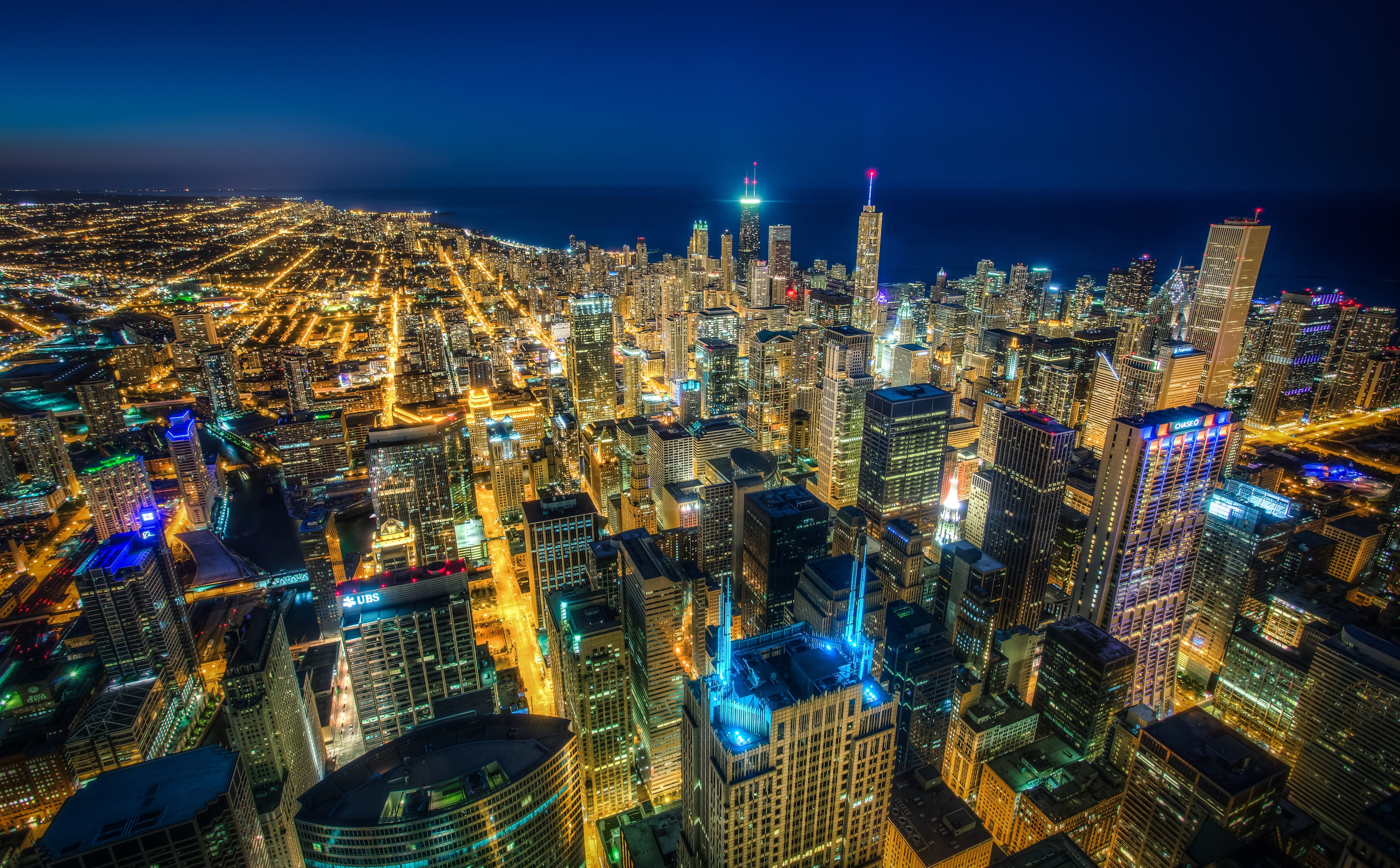 Above, outdoors, modern, Willis, nature, willistower, canon, City, Chicago, windycity, no people, skyscraper, Street, water, High, high angle view, office building exterior, HD Wallpaper