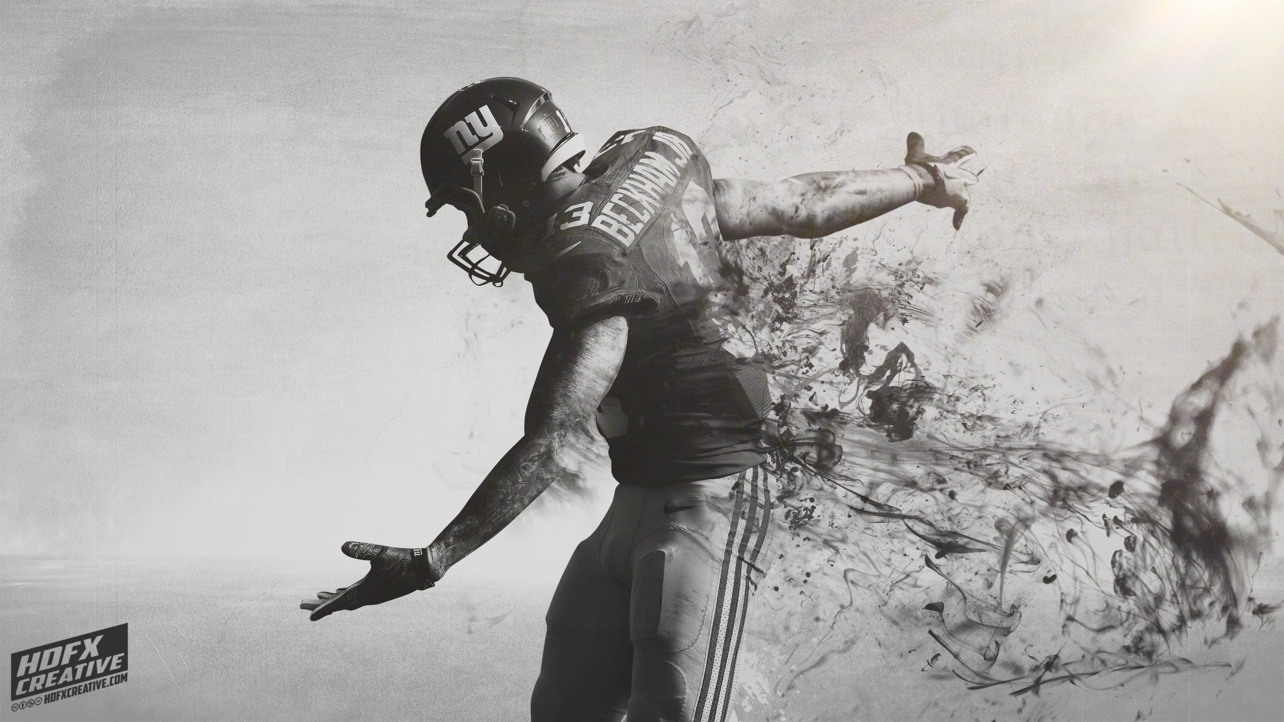 football, day, Odell Beckham Jr, one person, holding, American football, real people, sky, standing, occupation, full length, lifestyles, representation, HD Wallpaper
