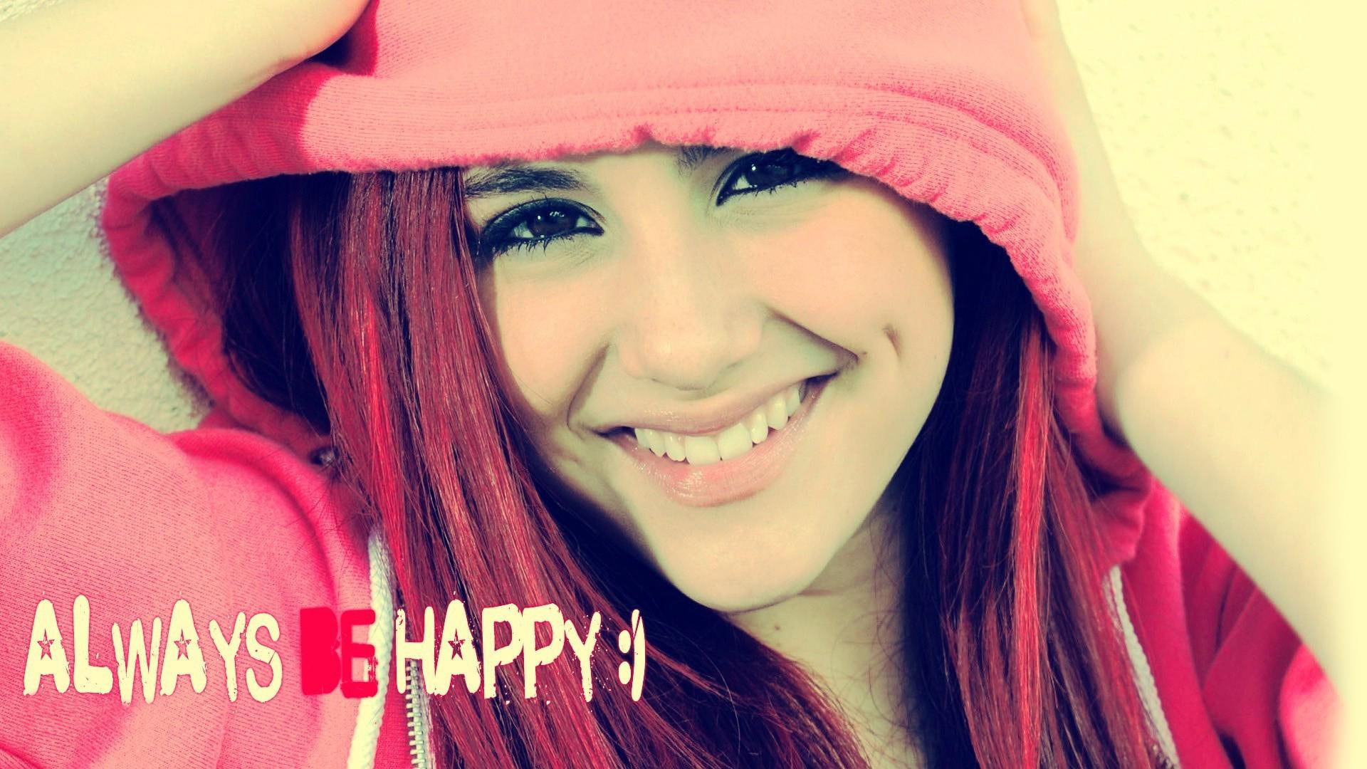 grande, pink, face, zip, 1080P, models, celebrities, faces, model, girls, happy, hoodie, full, ariana grande, celebrity, ariana, redheads, women, HD Wallpaper