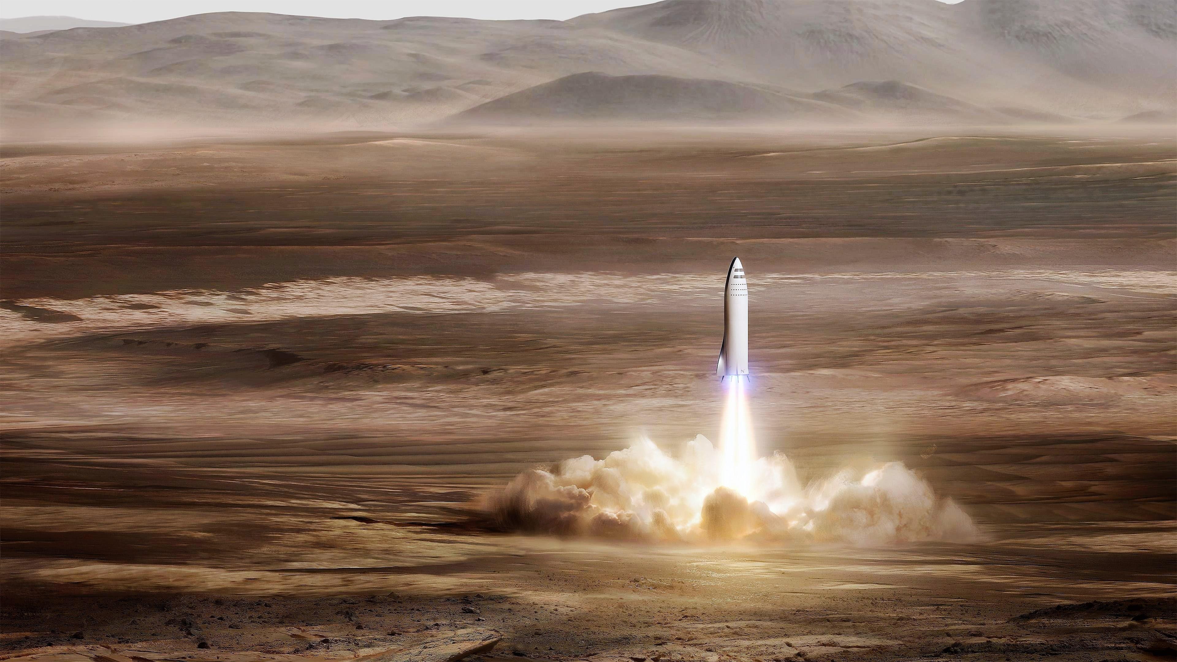 landscape, rocket, space centre, sky, atmosphere, french guiana, horizon, 4K, spacex, bfr, guiana space centre, guiana, HD Wallpaper