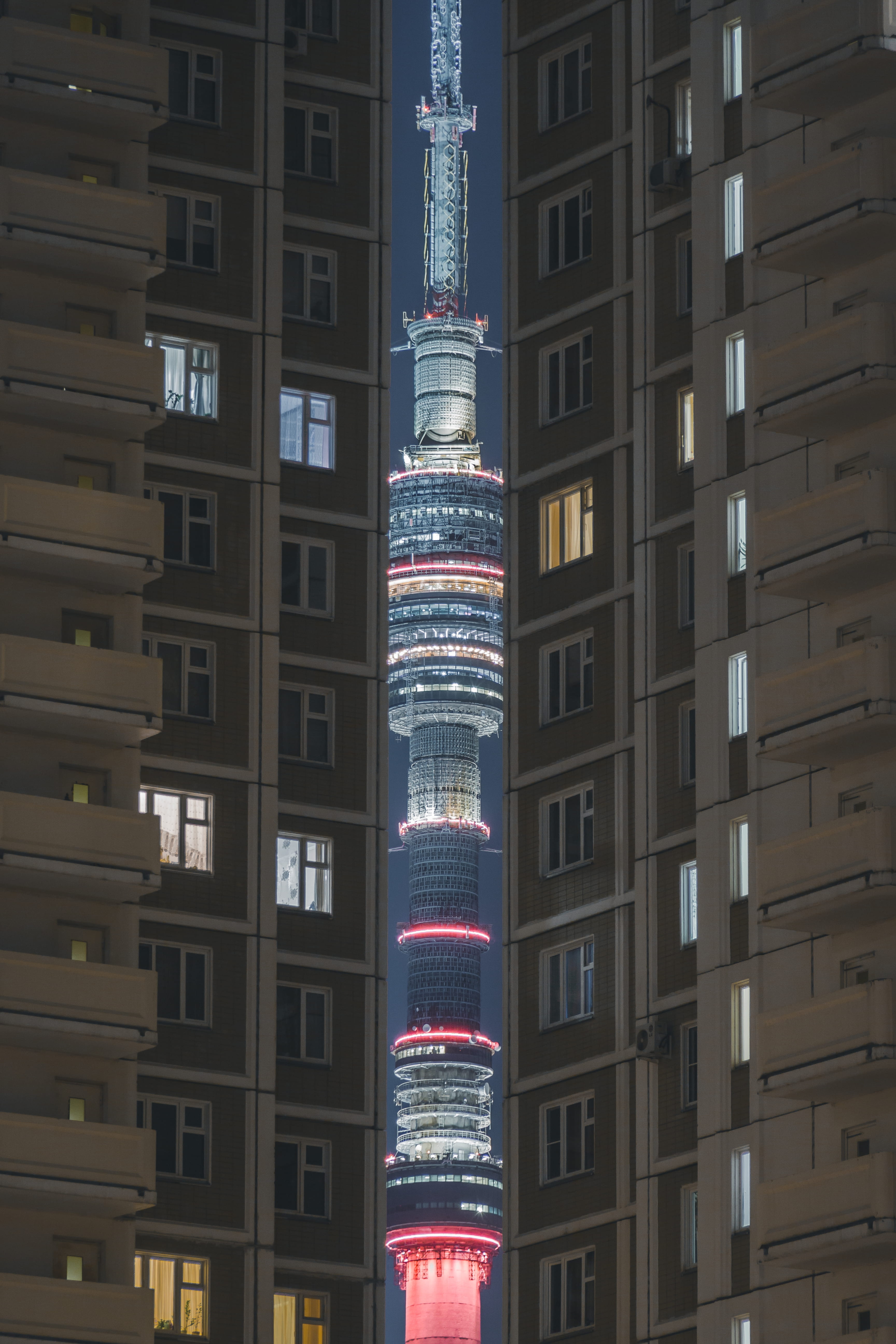 5K, skyscraper, urban, painted, light, white, celebration, architecture, symmetry, building exterior, neon, apartment, tall - high, travel destinations, Phone HD Wallpaper