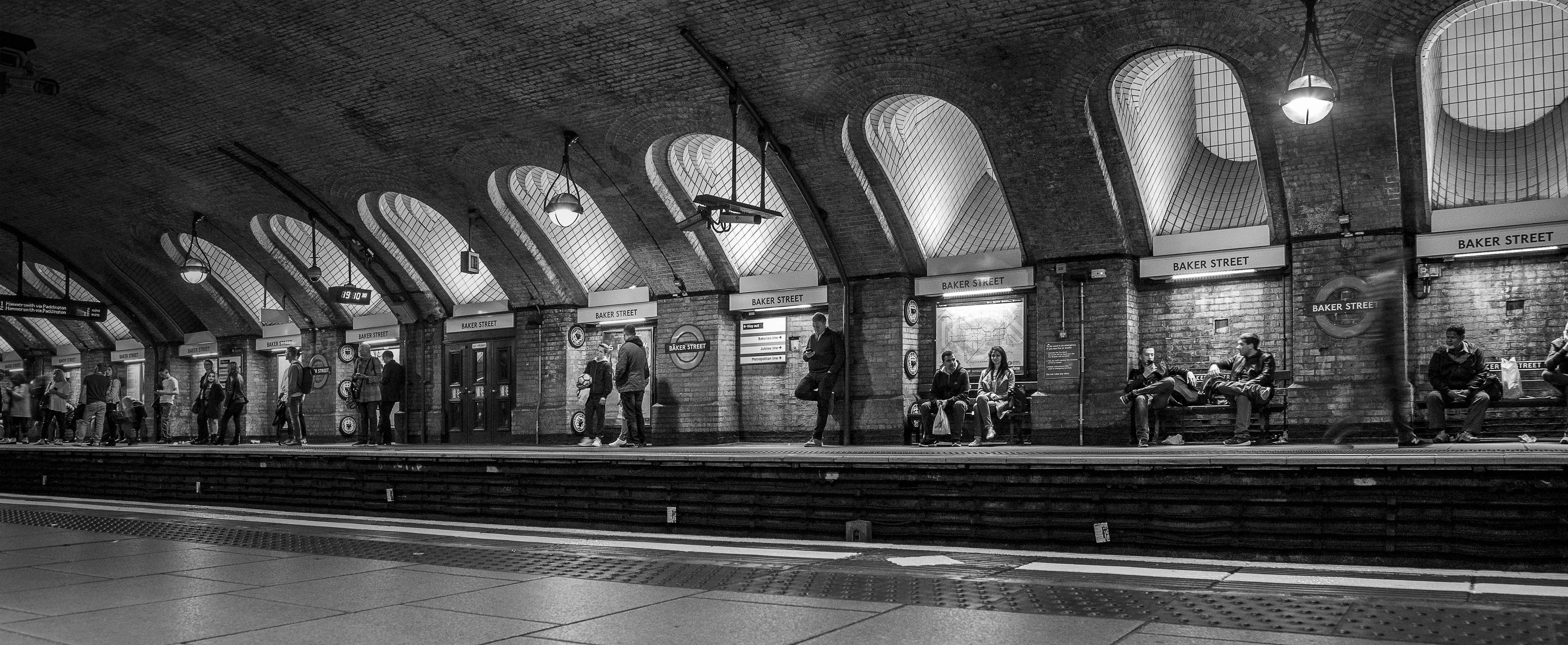 group of people, crowd, railroad station platform, men, mode of transportation, railroad station, built structure, baker street tube station, waiting, transportation, HD Wallpaper