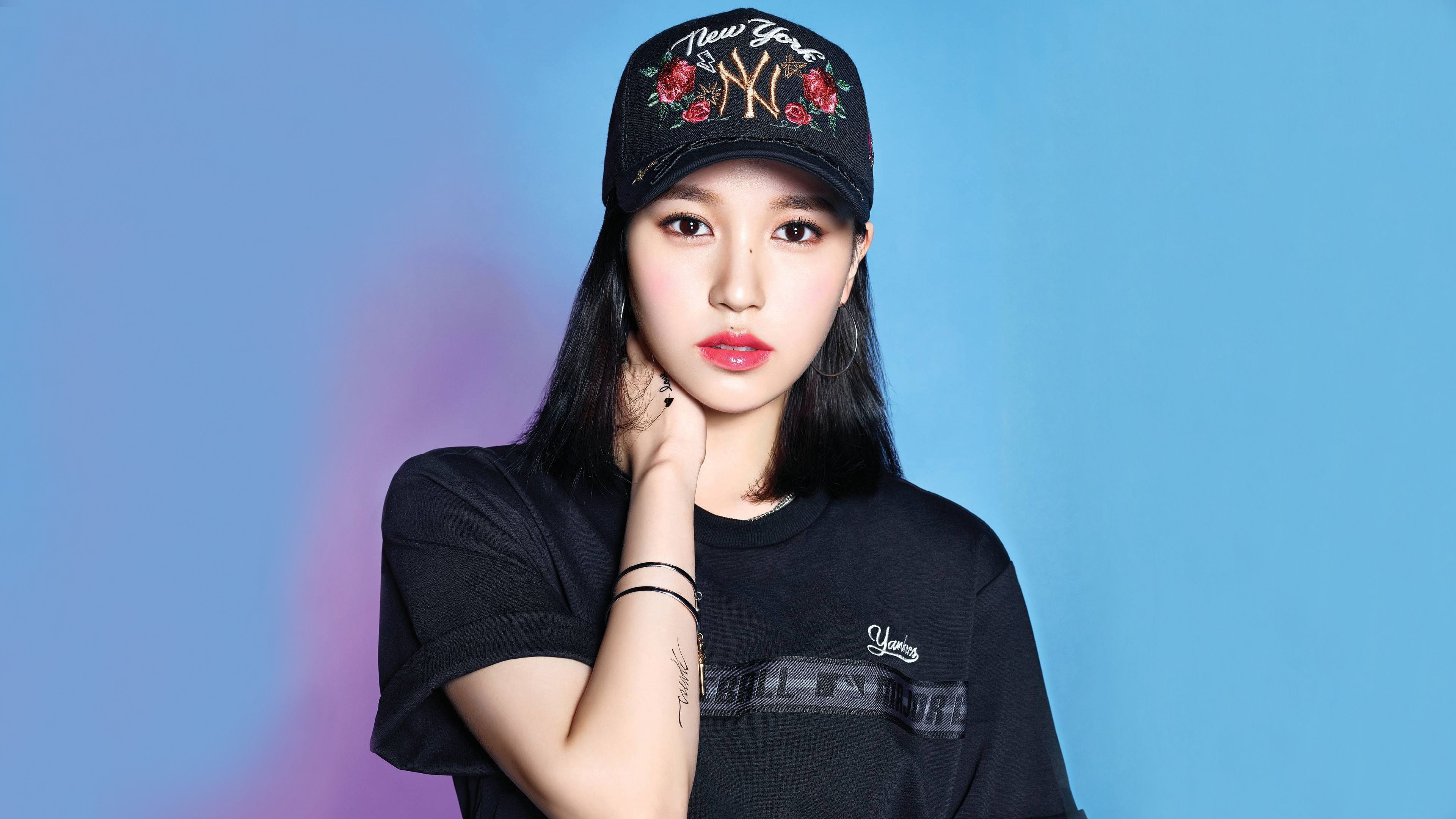 Mina (Singer), Singer, Girl, Cap, K-Pop, Black Hair, Twice (Band), Lipstick, 4K, Woman, Twice, Band (Music), HD Wallpaper