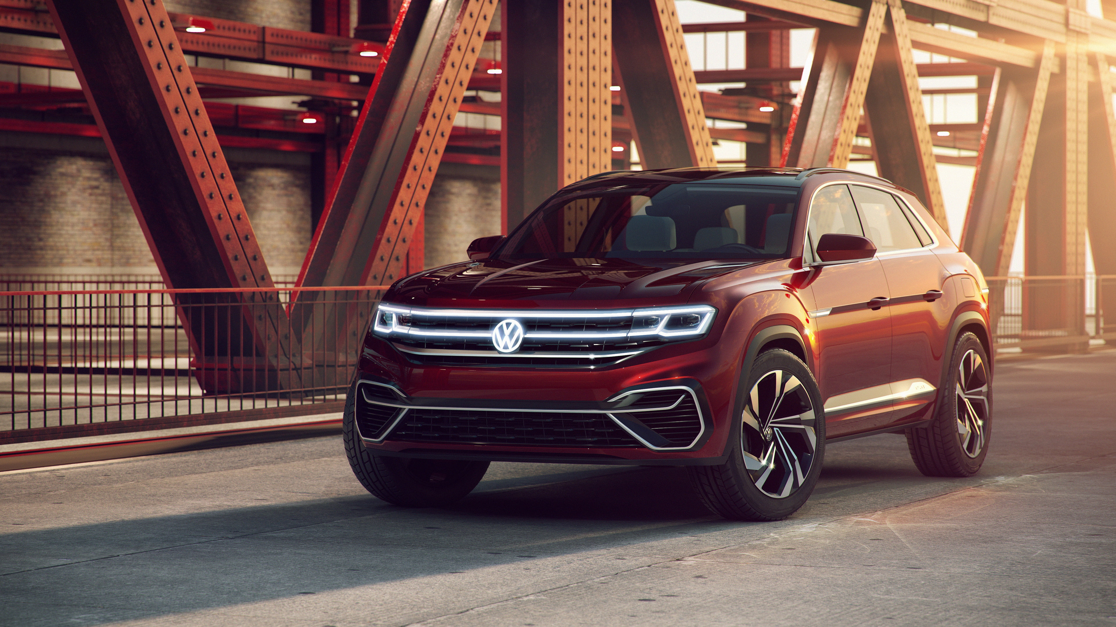 transportation, no people, red, k, 2018, day, retro styled, travel, stationary, car, Volkswagen, land vehicle, vintage car, built structure, city, Atlas, HD Wallpaper