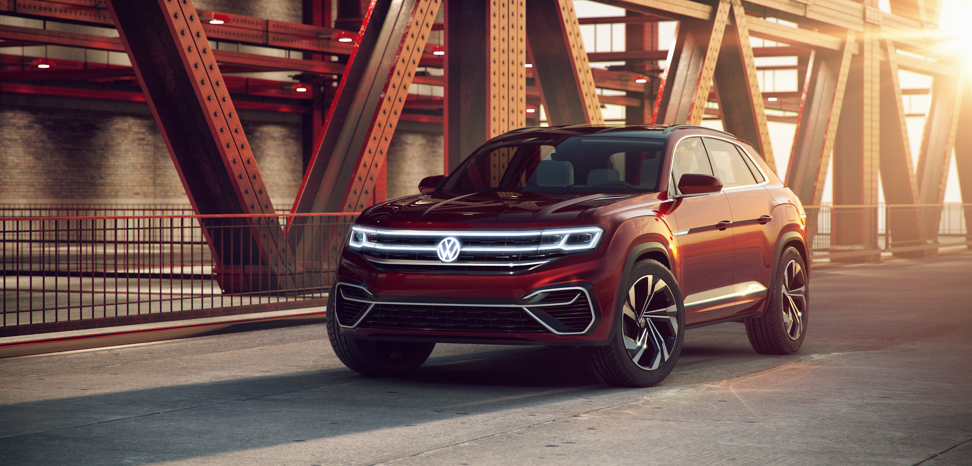 2018, volkswagen, Volkswagen Atlas Cross Sport Concept, New York Auto Show, 4K, 4K, suv, red, HD Wallpaper