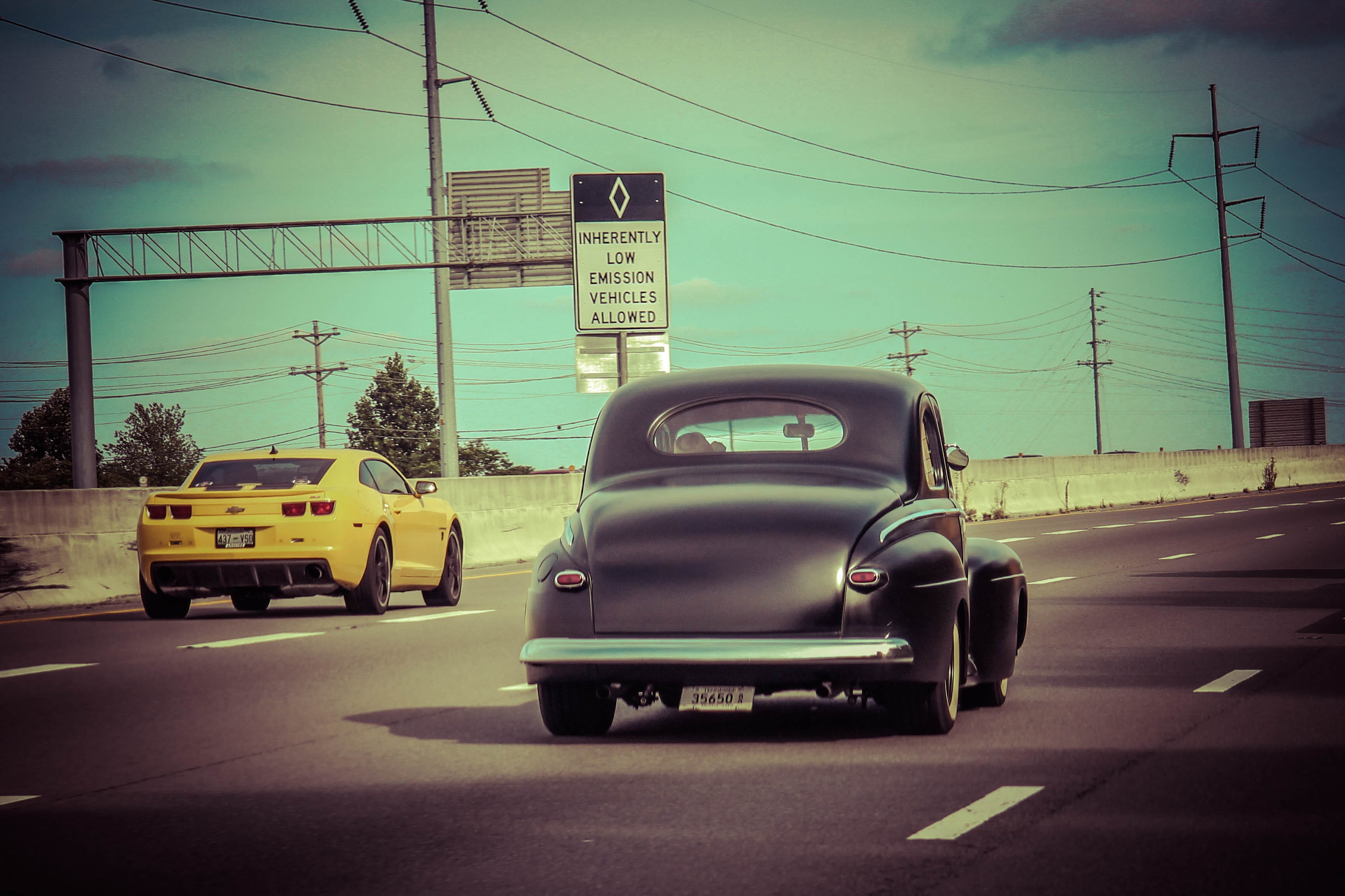 power line, drive, speed, electricity pylon, no people, transportation system, antique, sky, classic, motion, power supply, motor vehicle, retro, sign, HD Wallpaper