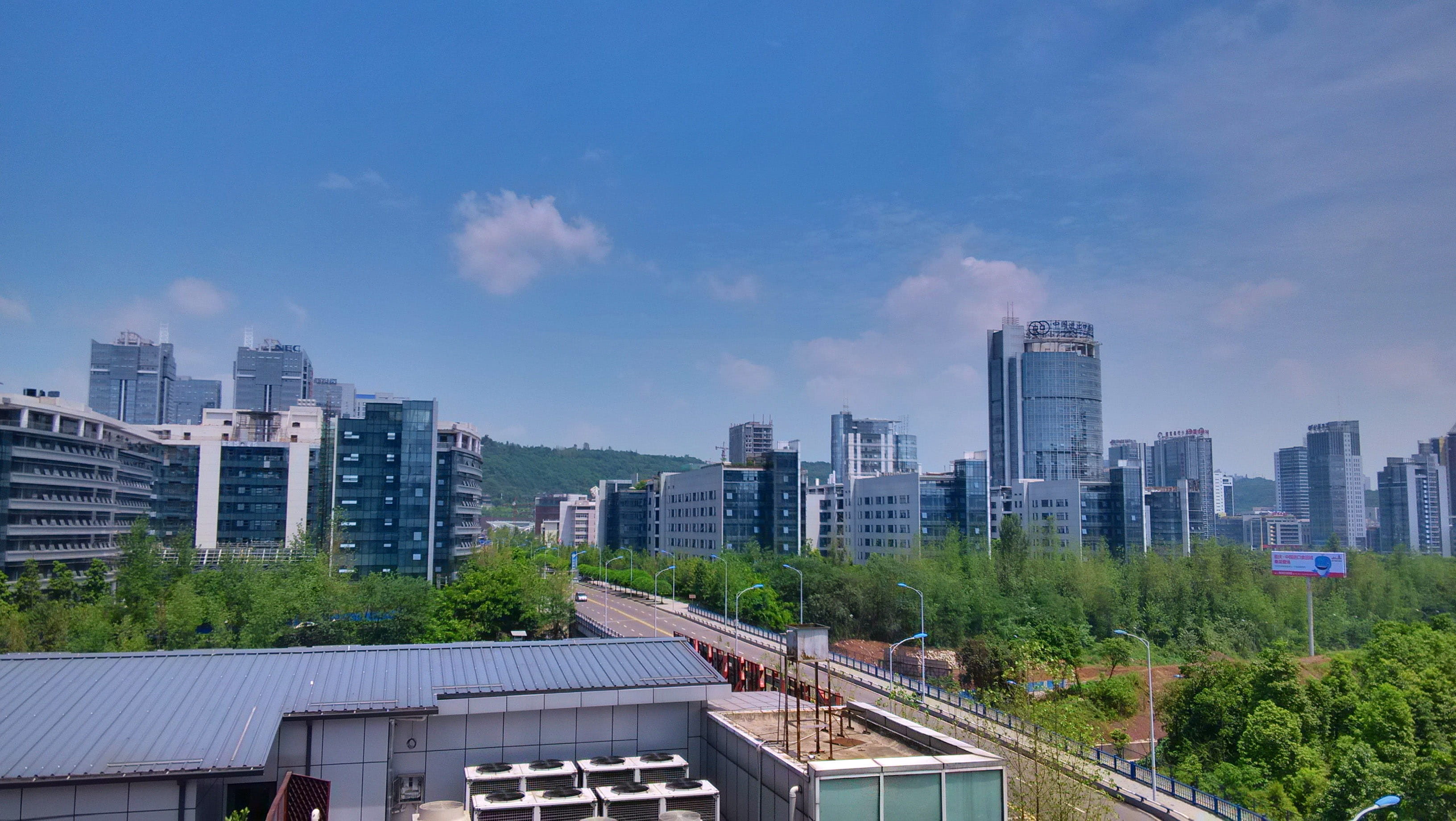 towers, cityscape, city Life, downtown District, urban Skyline, nature, blue, skyscraper, office Building, tree, photos, built Structure, landscape, travel destinations, HD Wallpaper