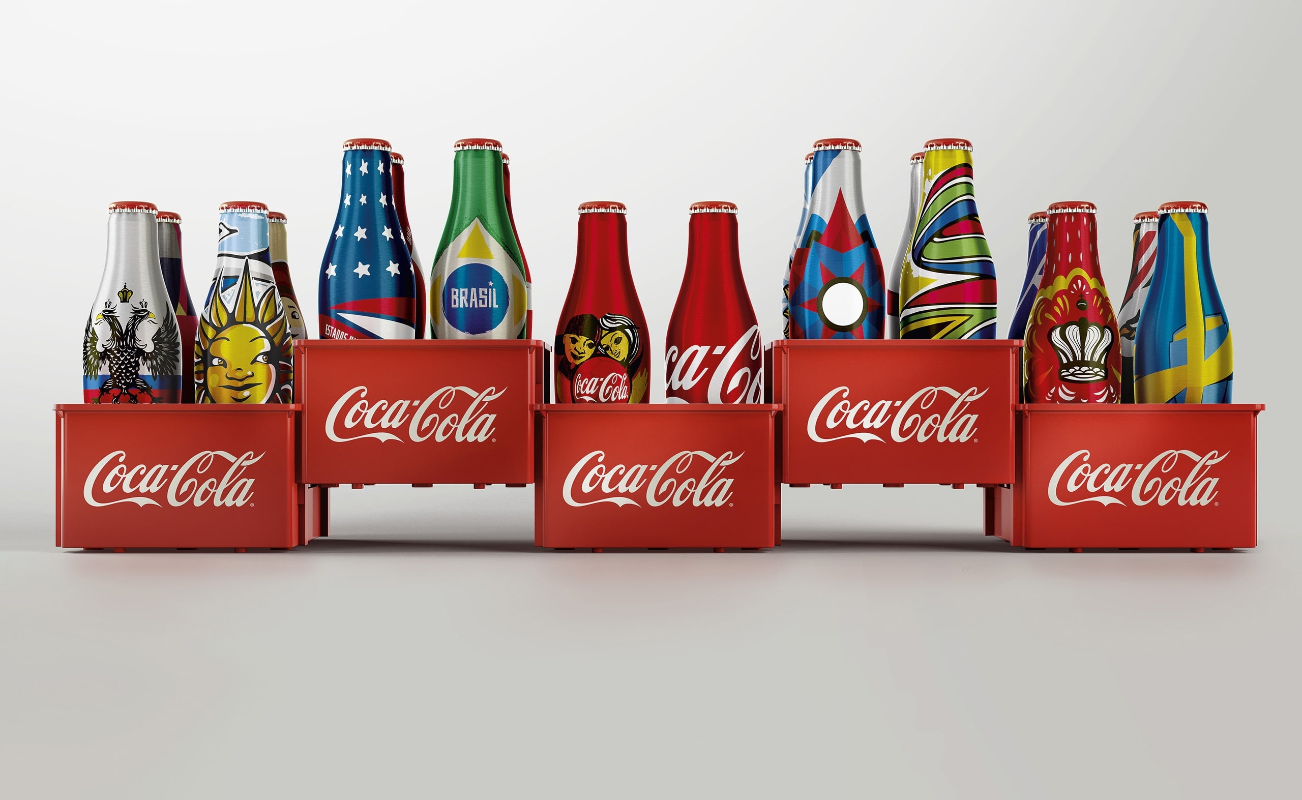 brasil, group of objects, communication, white background, 2K, no people, CocaCola, container, western script, text, Bottles, studio shot, choice, celebration, HD Wallpaper