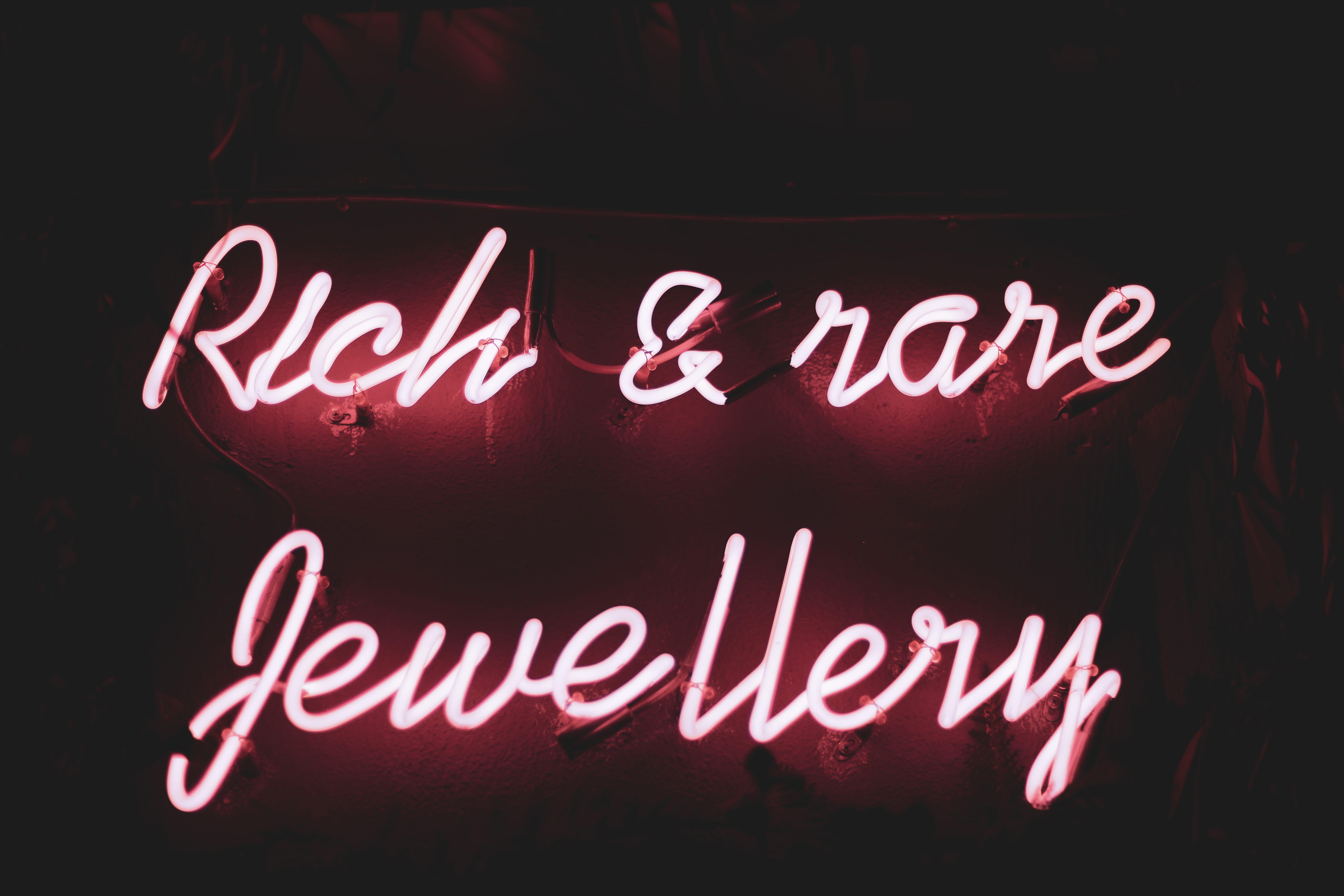 illuminated, advertisement, lighting, lighting equipment, message, indoors, rare, rich, black, travel, close-up, ampersand, studio shot, capital letter, HD Wallpaper