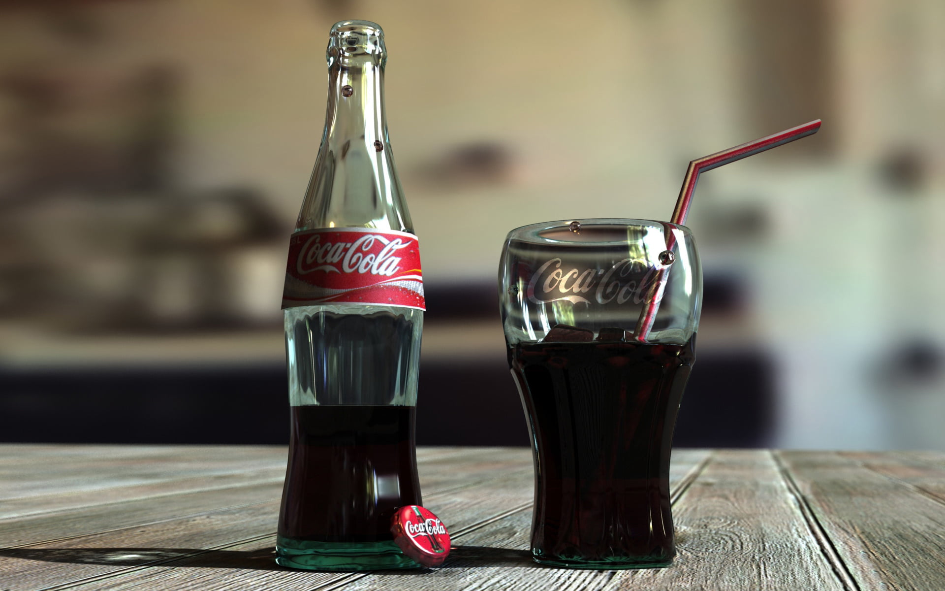 still life, freshness, food and drink, glass, glass - material, wood - material, table, focus on foreground, soda, cola, transparent, coca cola, indoors, HD Wallpaper