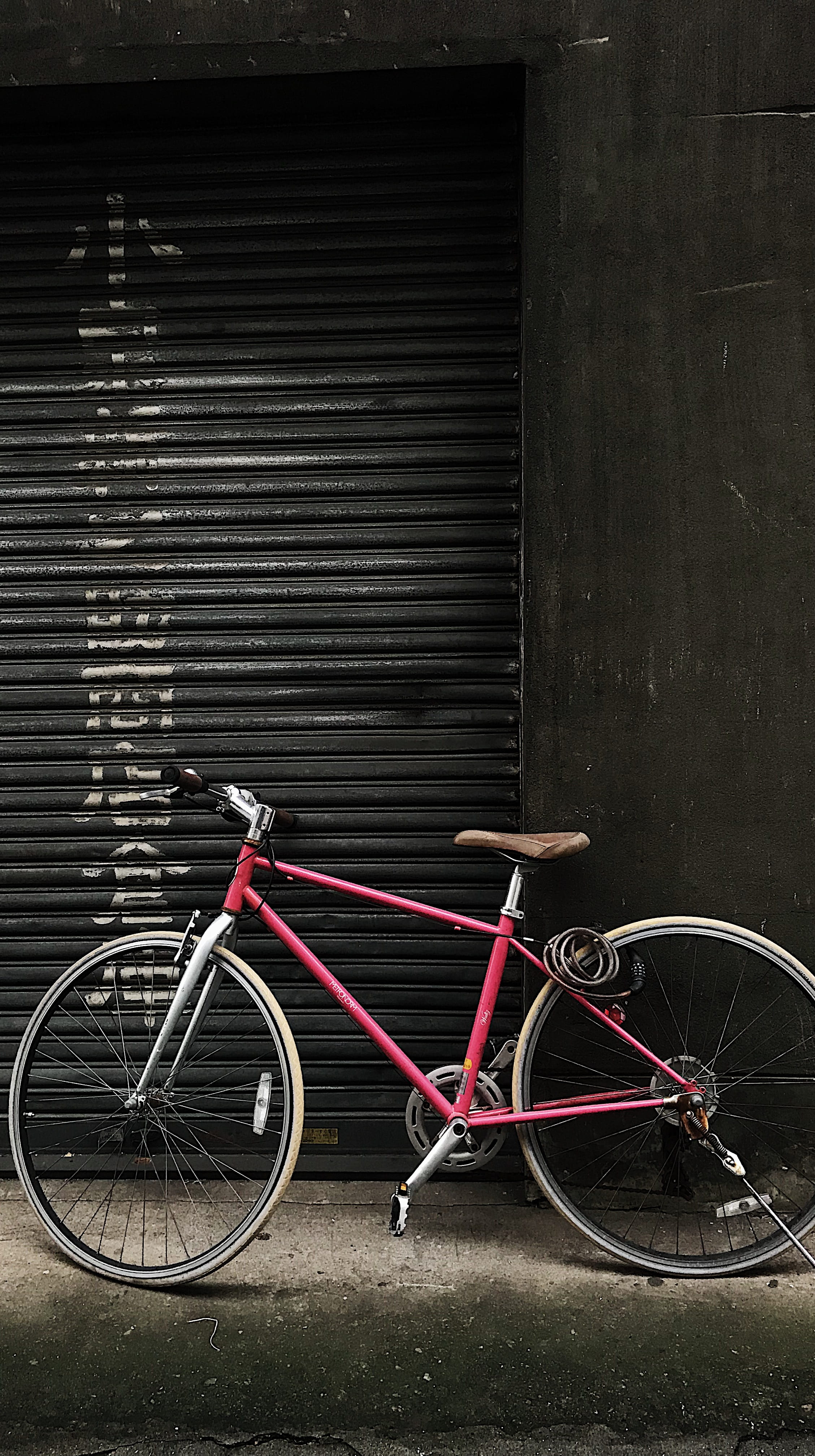 taito city, no people, built structure, navy, machine, apparel, land vehicle, cruiser, bike, pink, wall - building feature, day, mode of transportation, Phone HD Wallpaper
