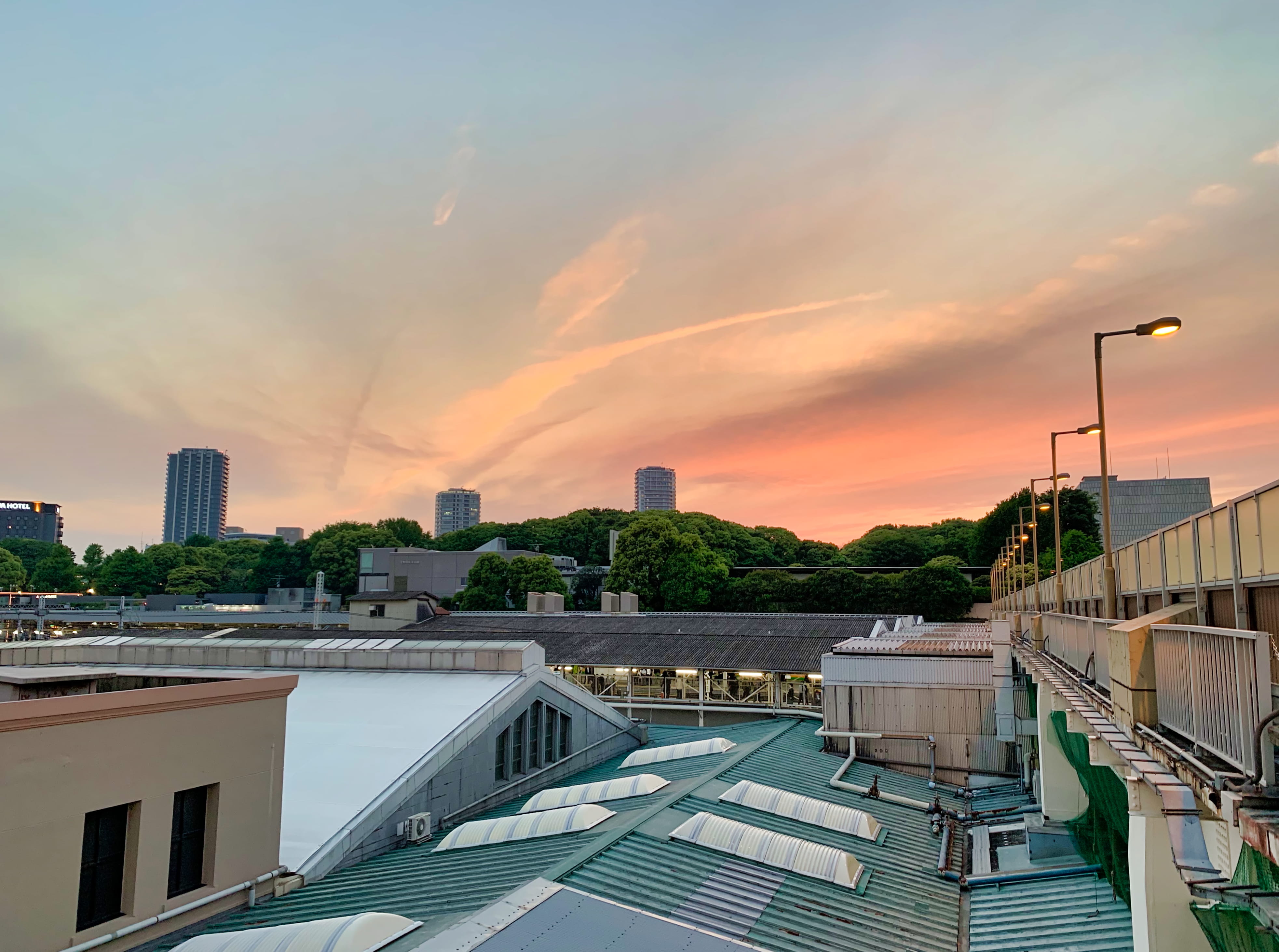 ueno station, built structure, orange color, 4K, sunset, plant, tokyo, town, outdoors, cloud - sky, city, taito-ku, residential district, building, japan, HD Wallpaper