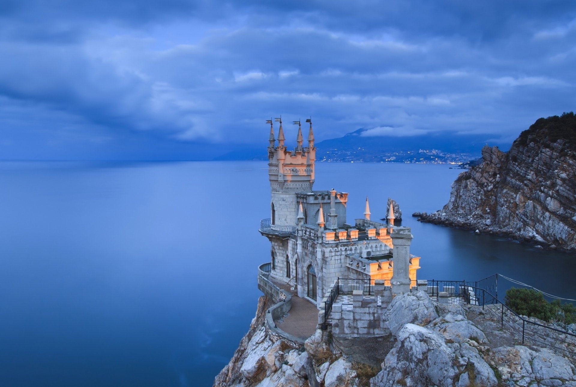 Buildings, Russia, 1080P, Swallows Nest, Yalta, HD Wallpaper