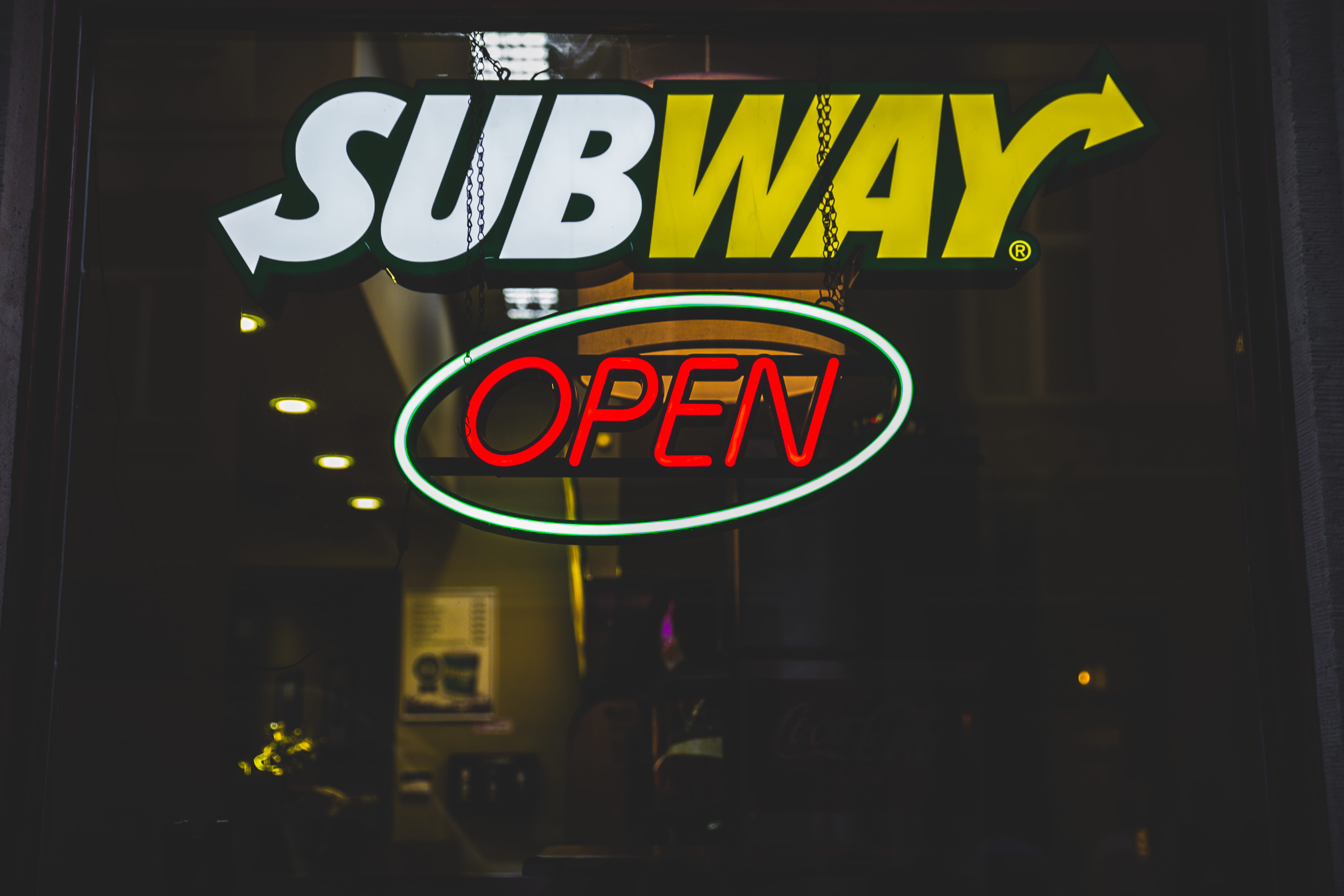 eat, yellow, trademark, poland, open, illuminated, kraków, sign, store sign, street, neon, commercial sign, store, western script, communication, no people, HD Wallpaper