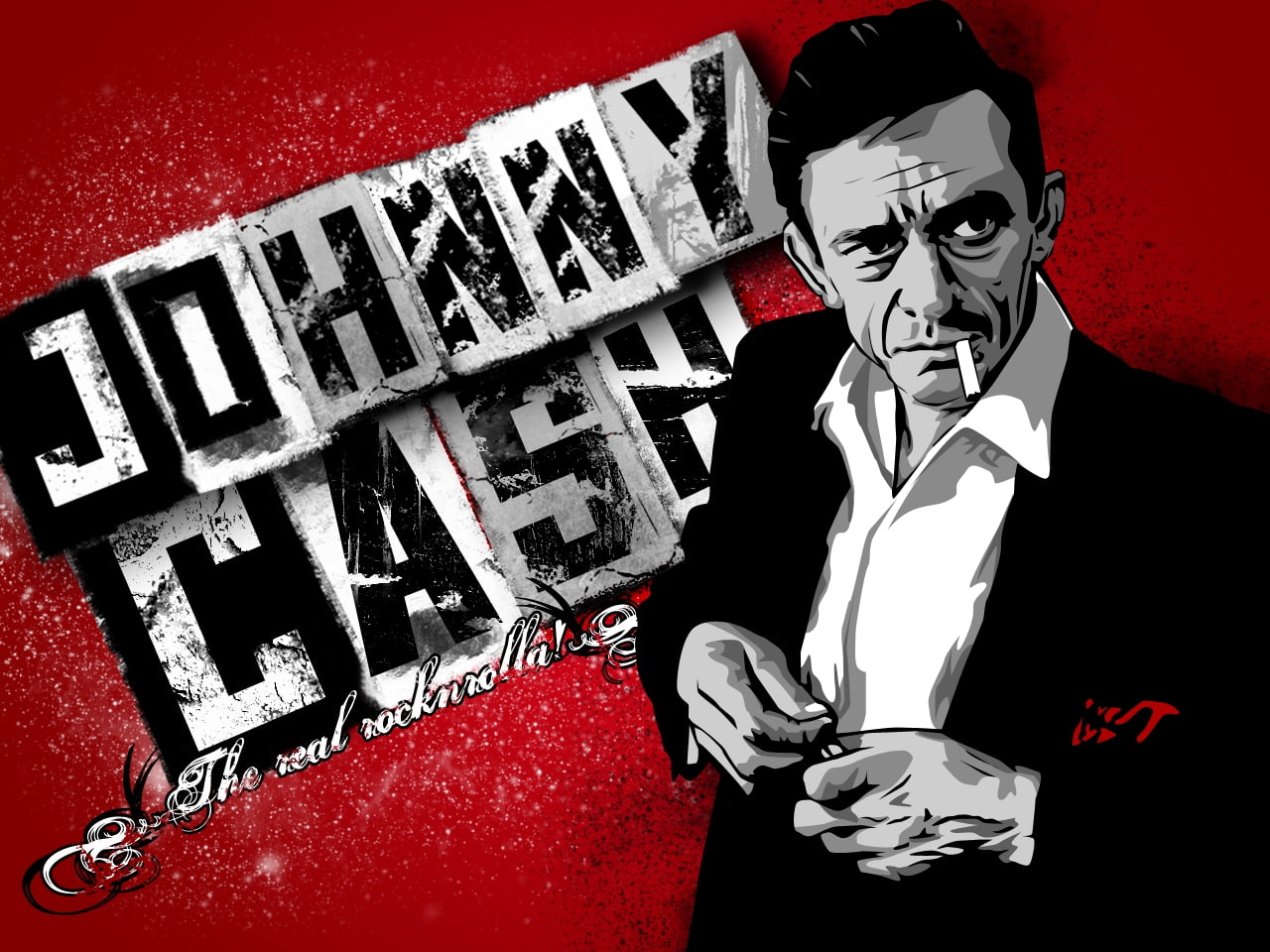 johnny, Johnny Cash, art, cash, 720P, x, entertainment, Music, hd, HD Wallpaper